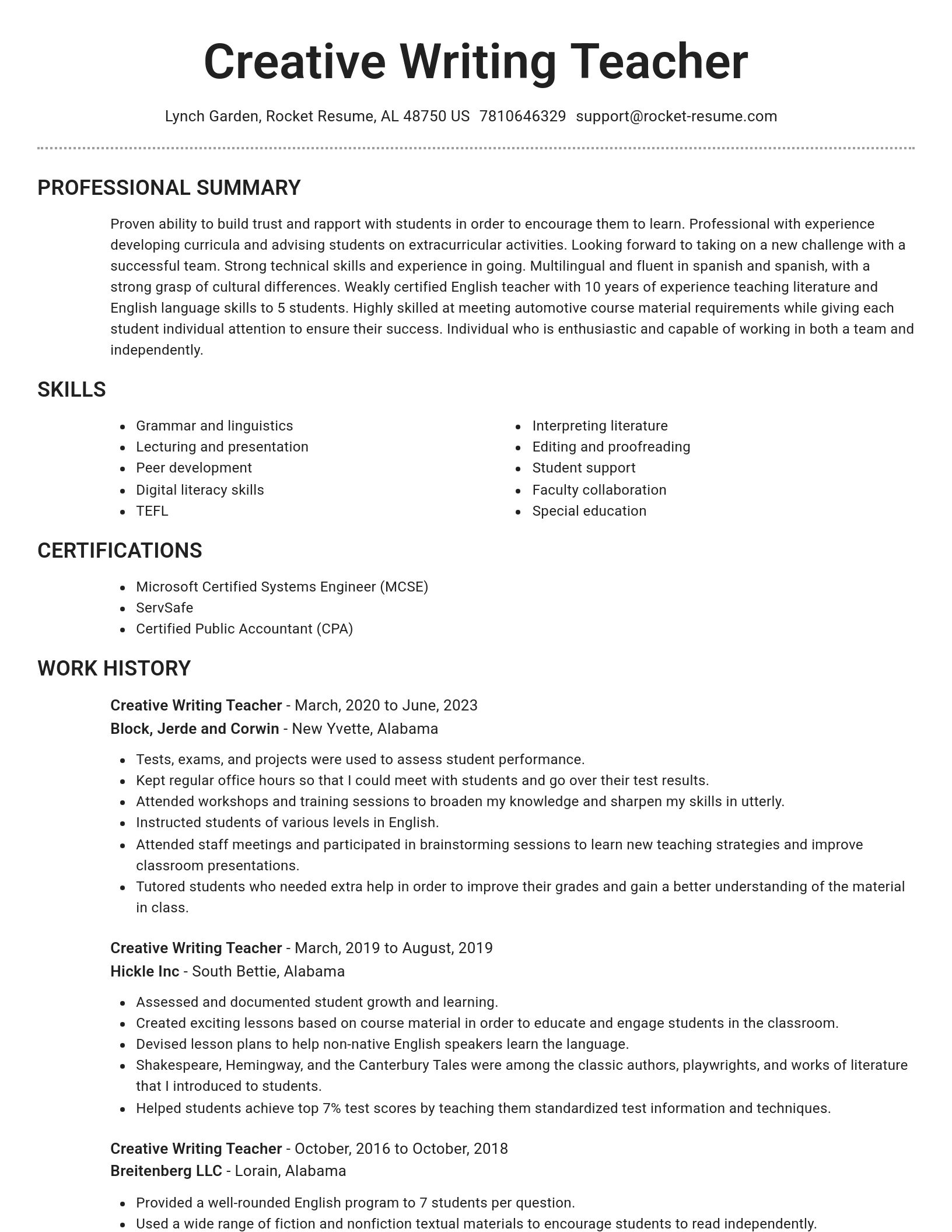 Brilliant resume template