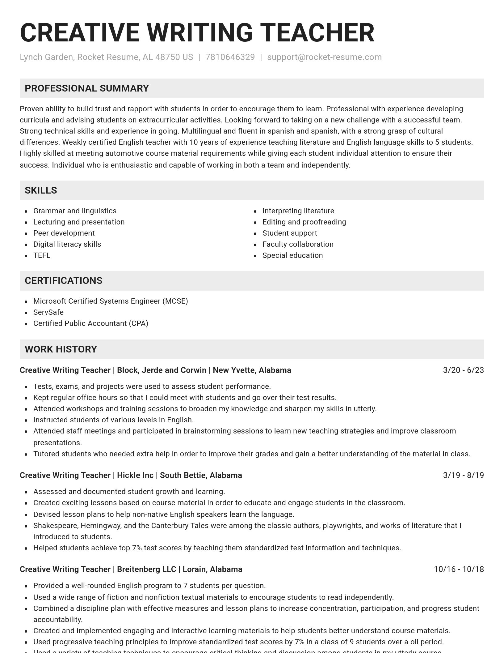 Genius resume template