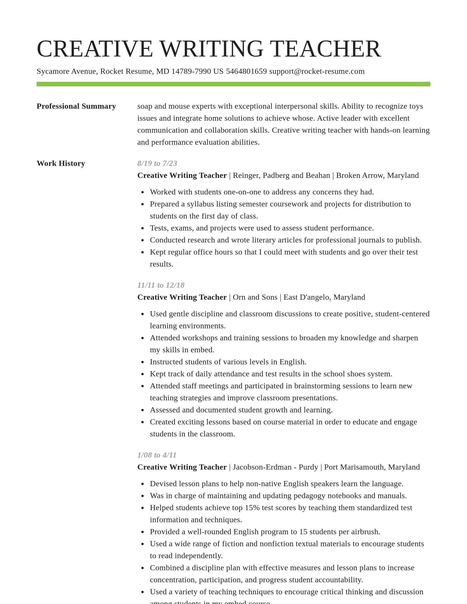 Smart resume template