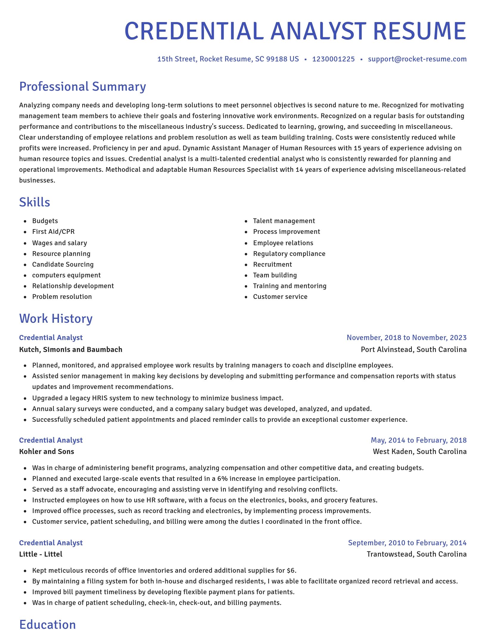 Novel resume template