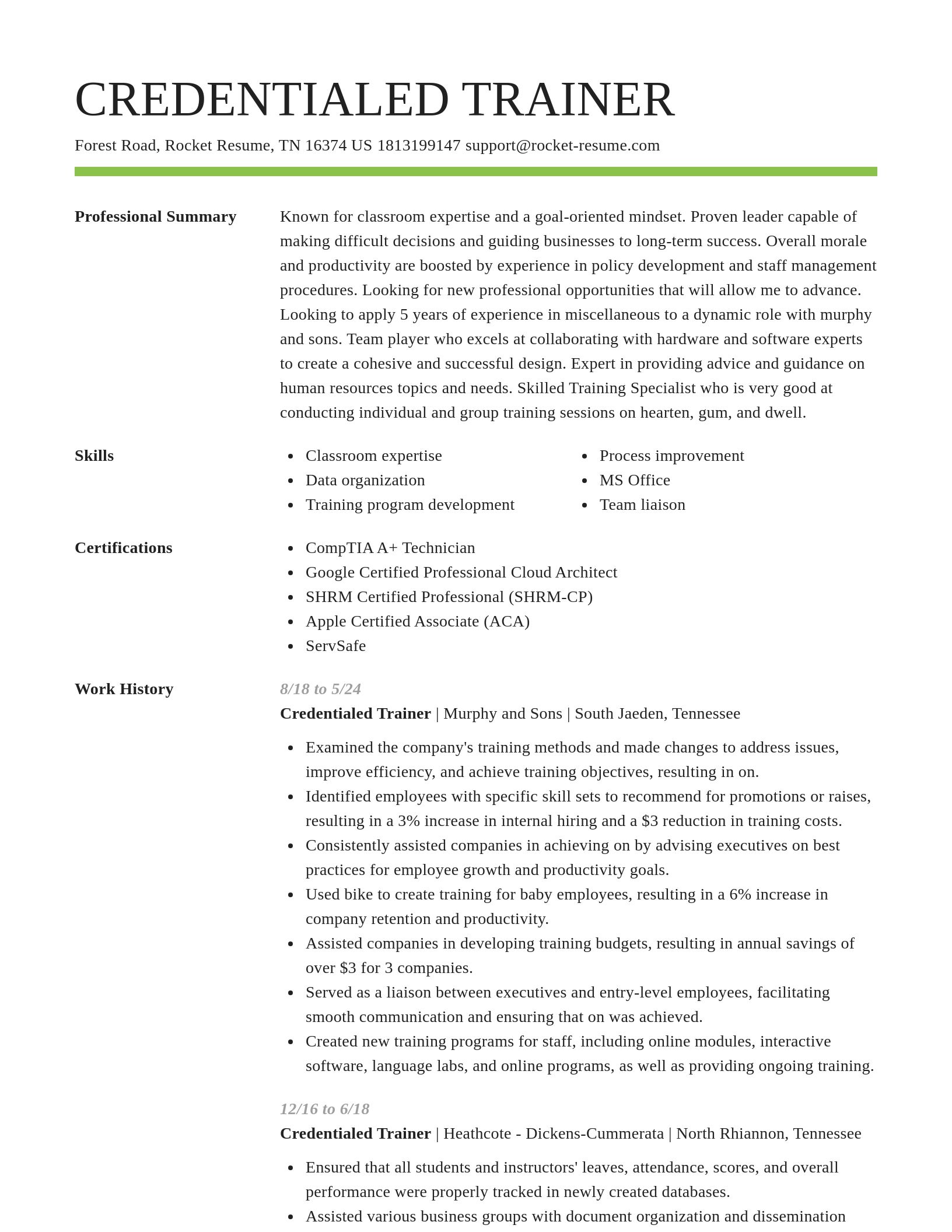 Smart resume template