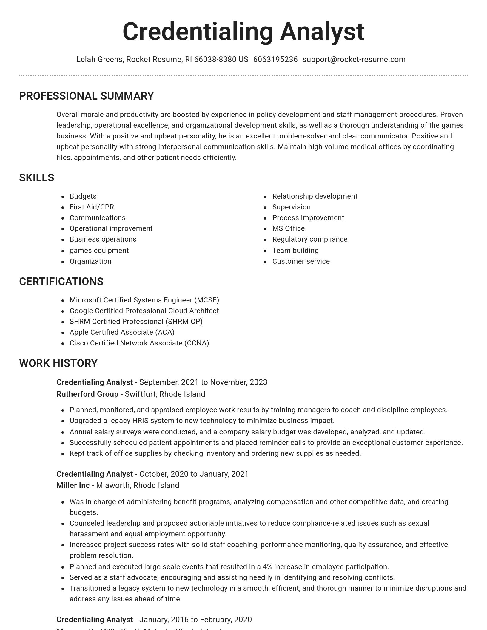 Brilliant resume template