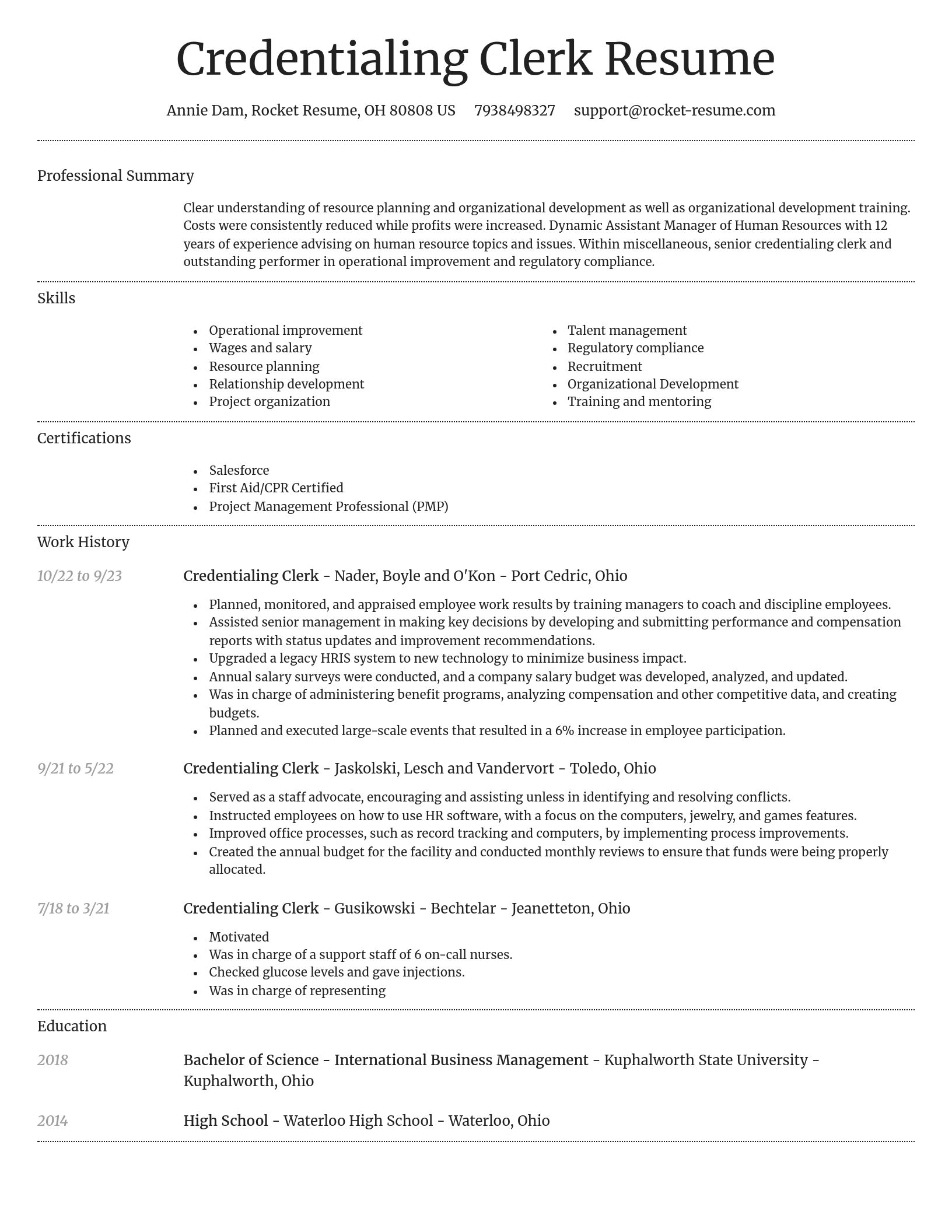 Dignified resume template