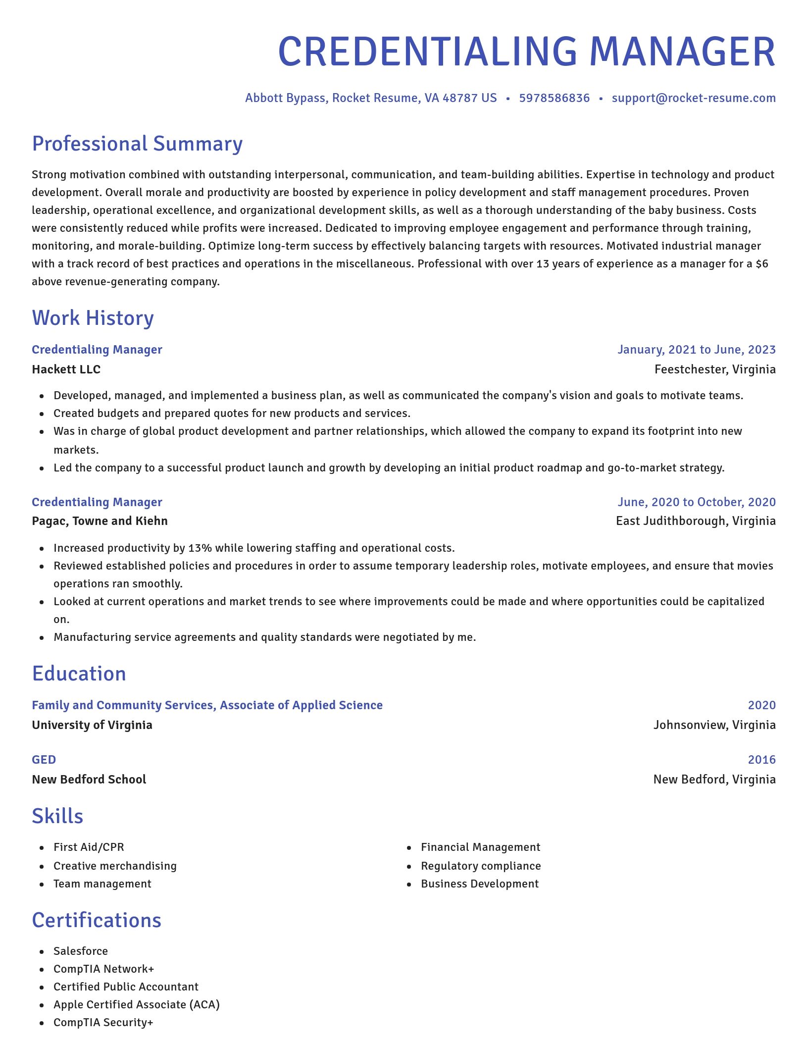 Novel resume template