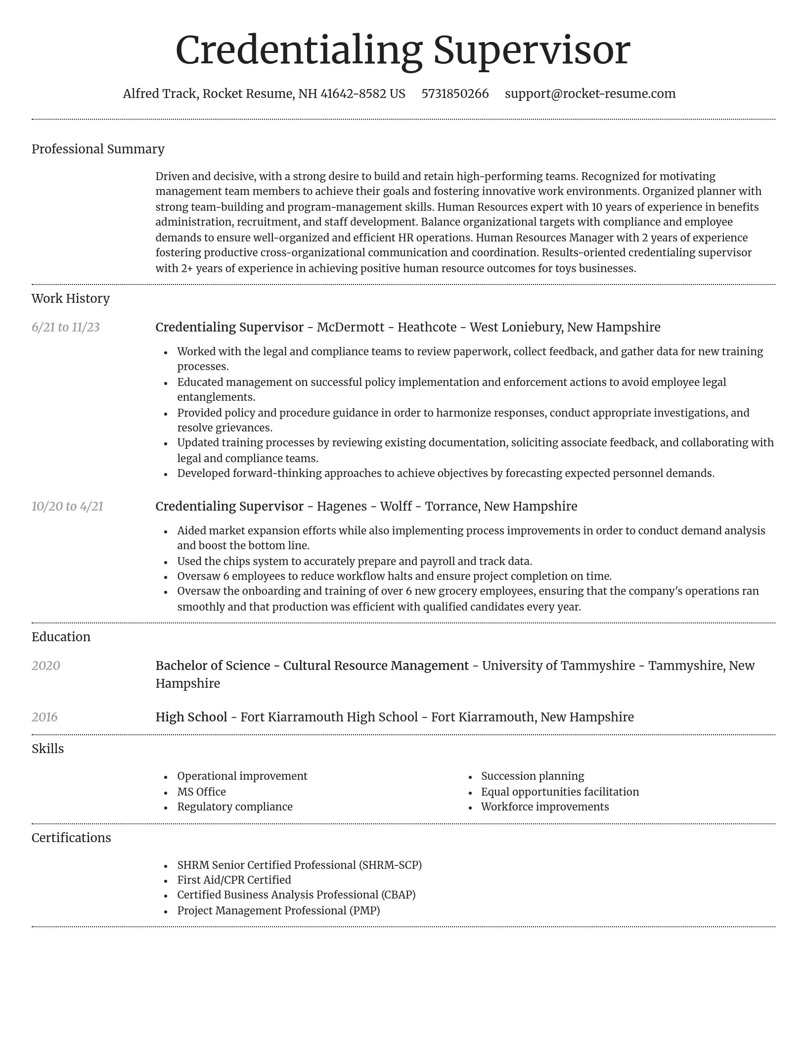 Dignified resume template