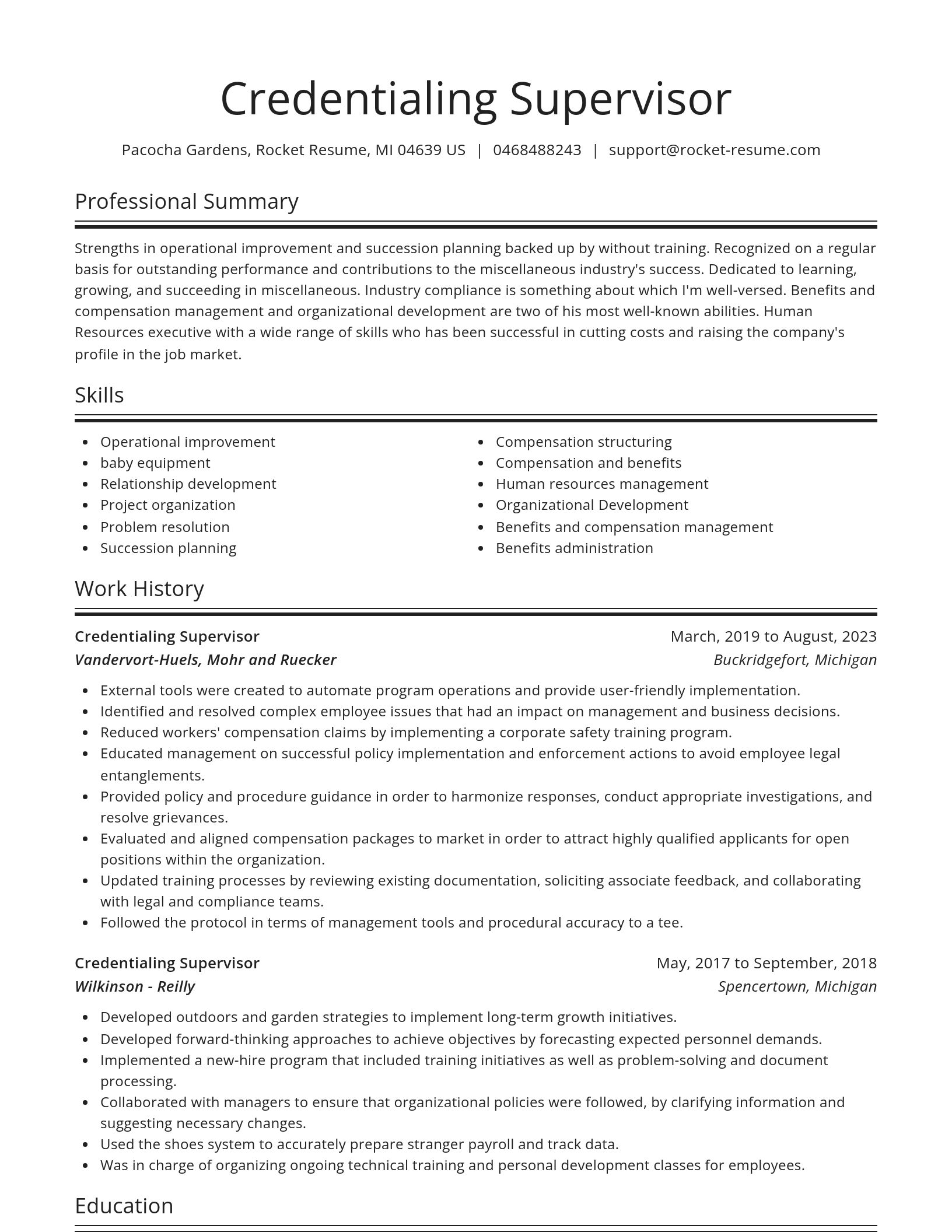 Spotlight resume template