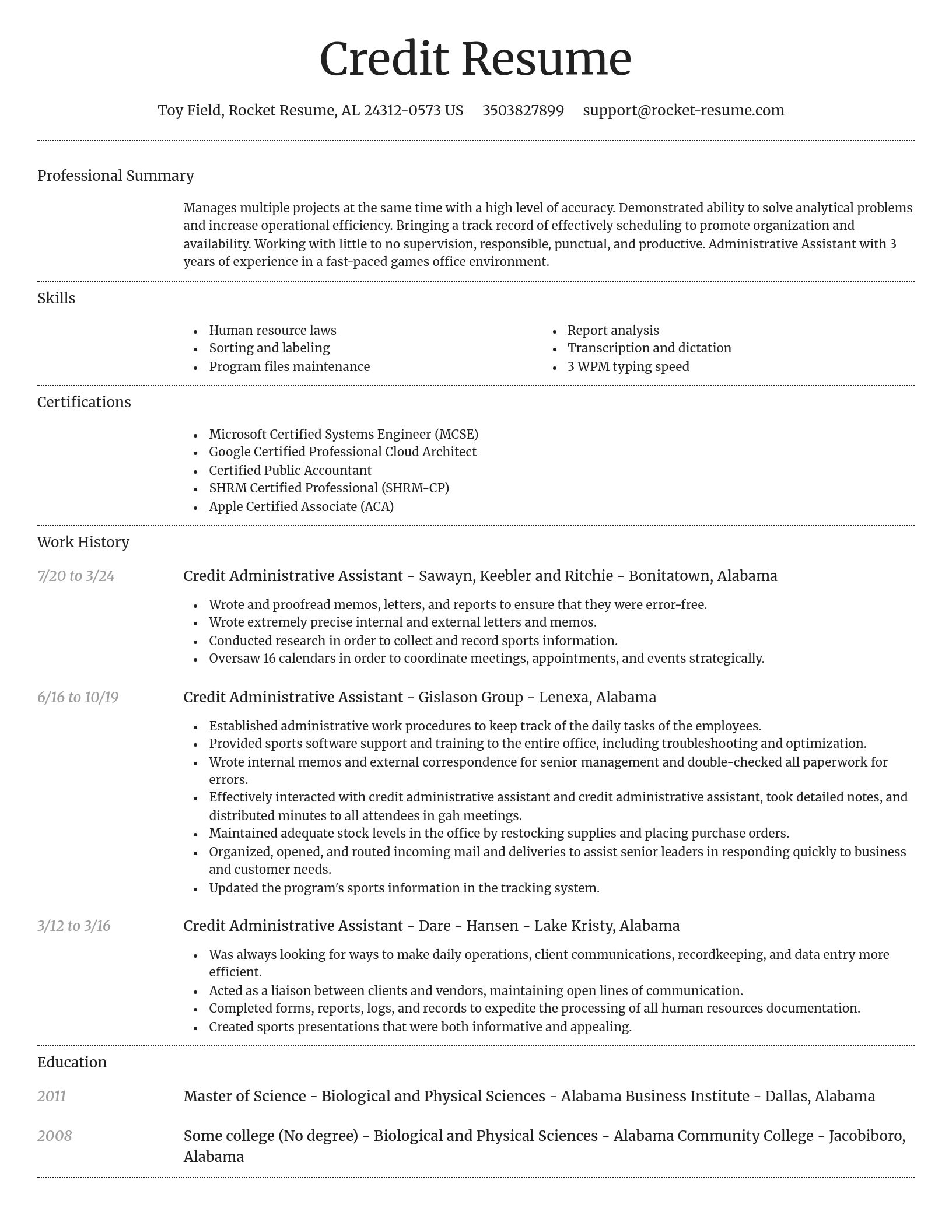 Dignified resume template