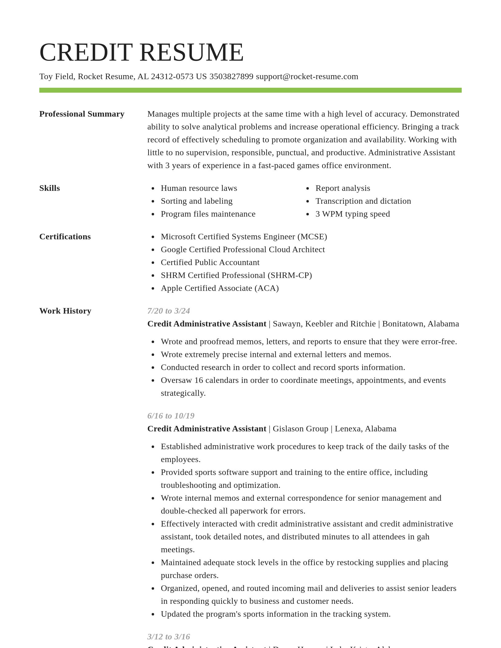 Smart resume template