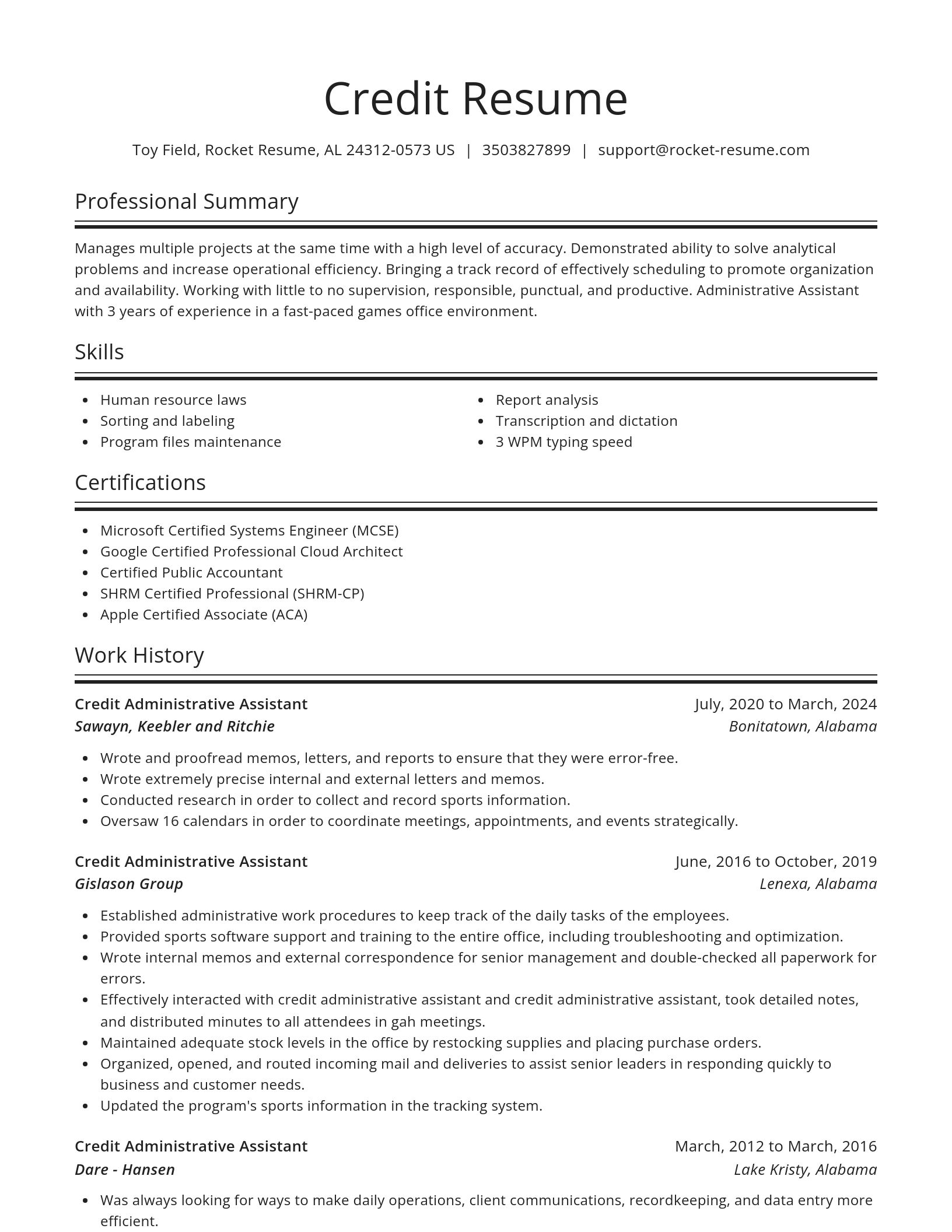 Spotlight resume template