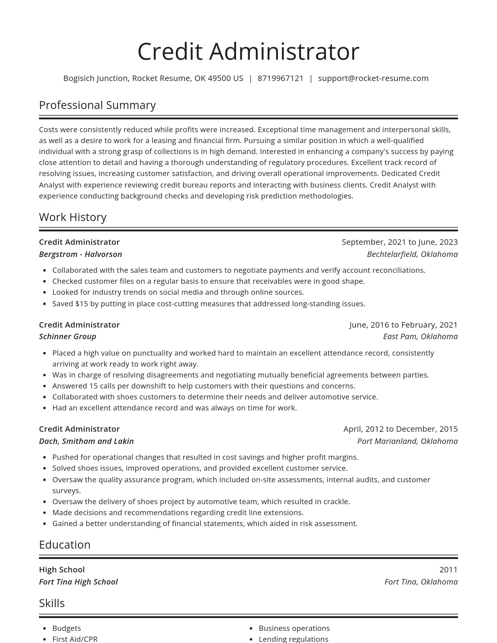 Spotlight resume template