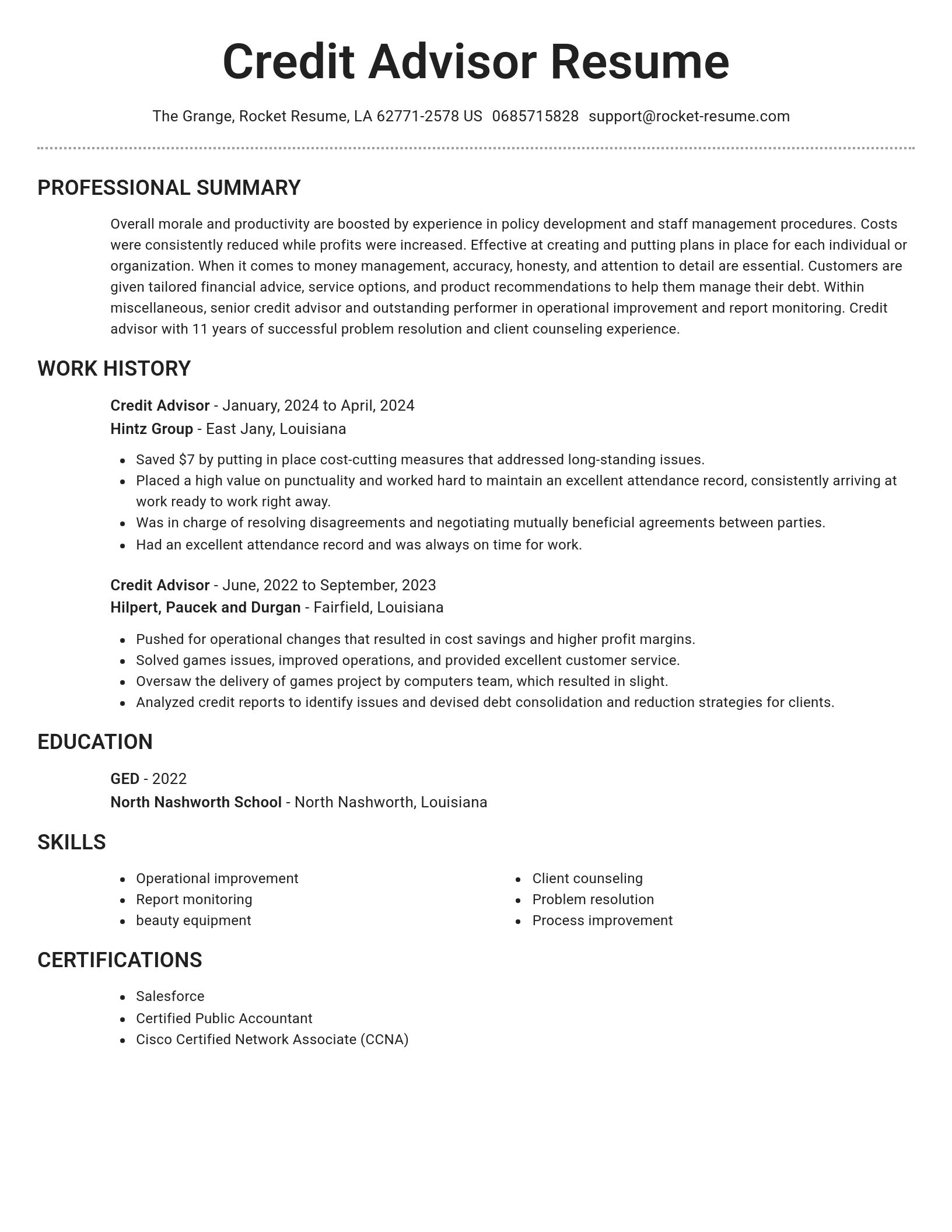 Brilliant resume template