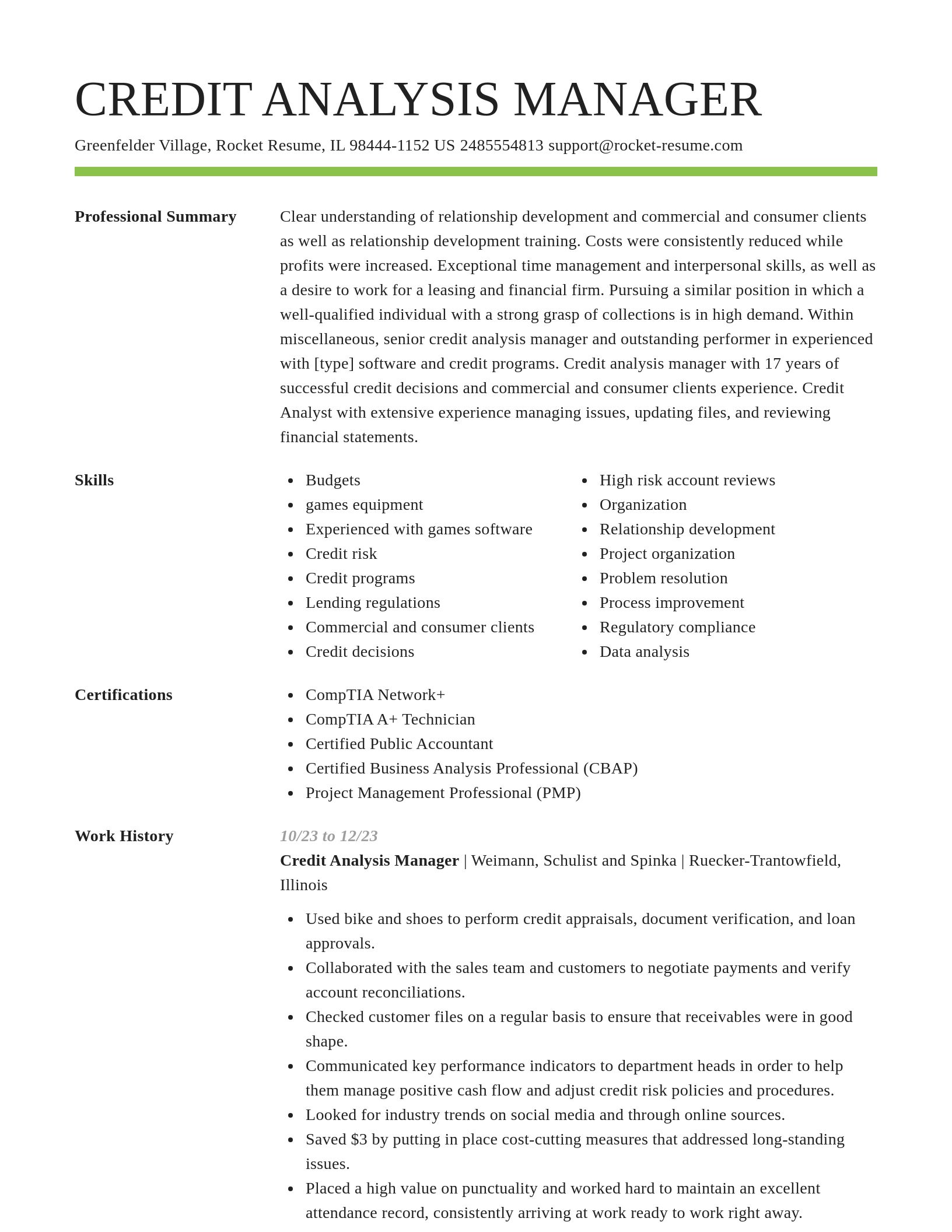 Smart resume template