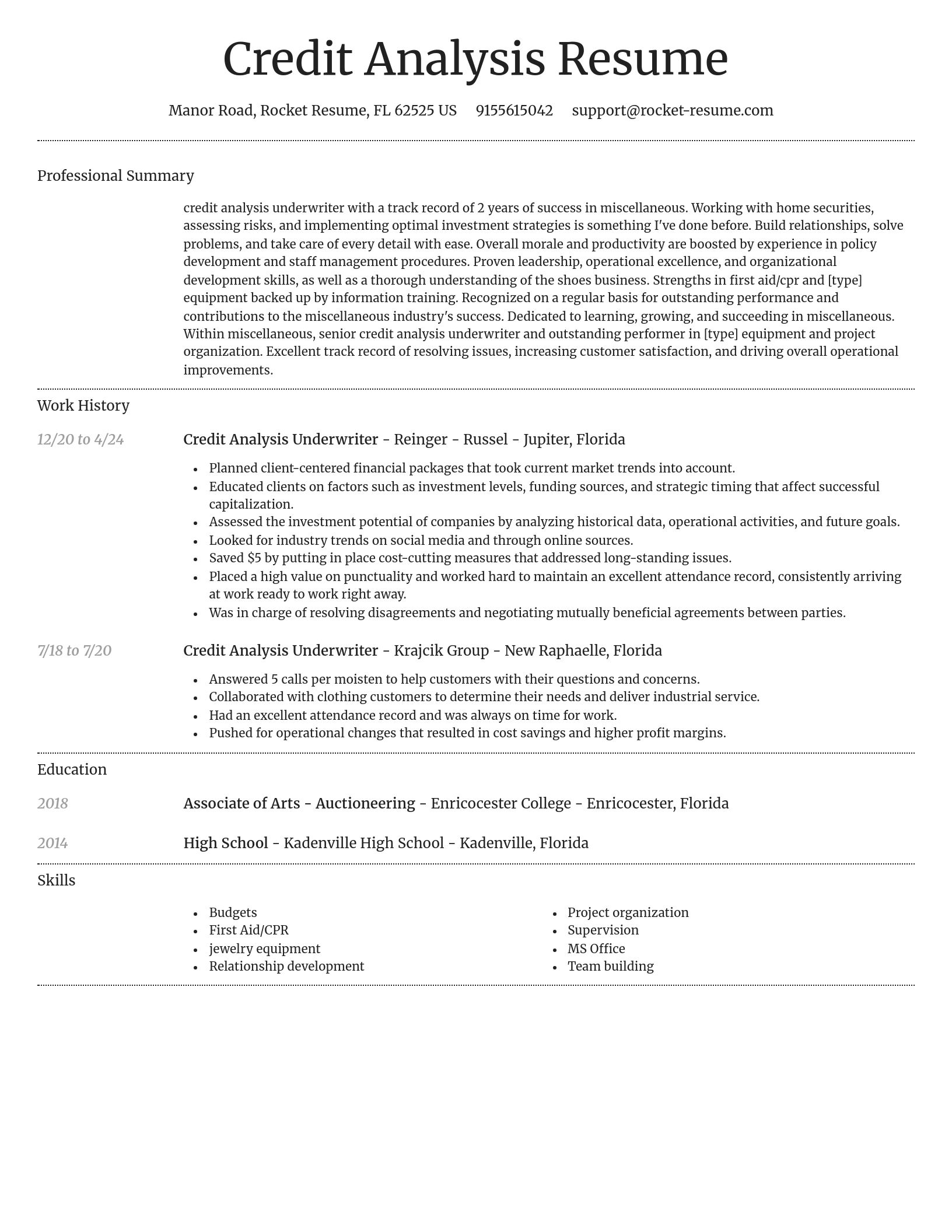 Dignified resume template