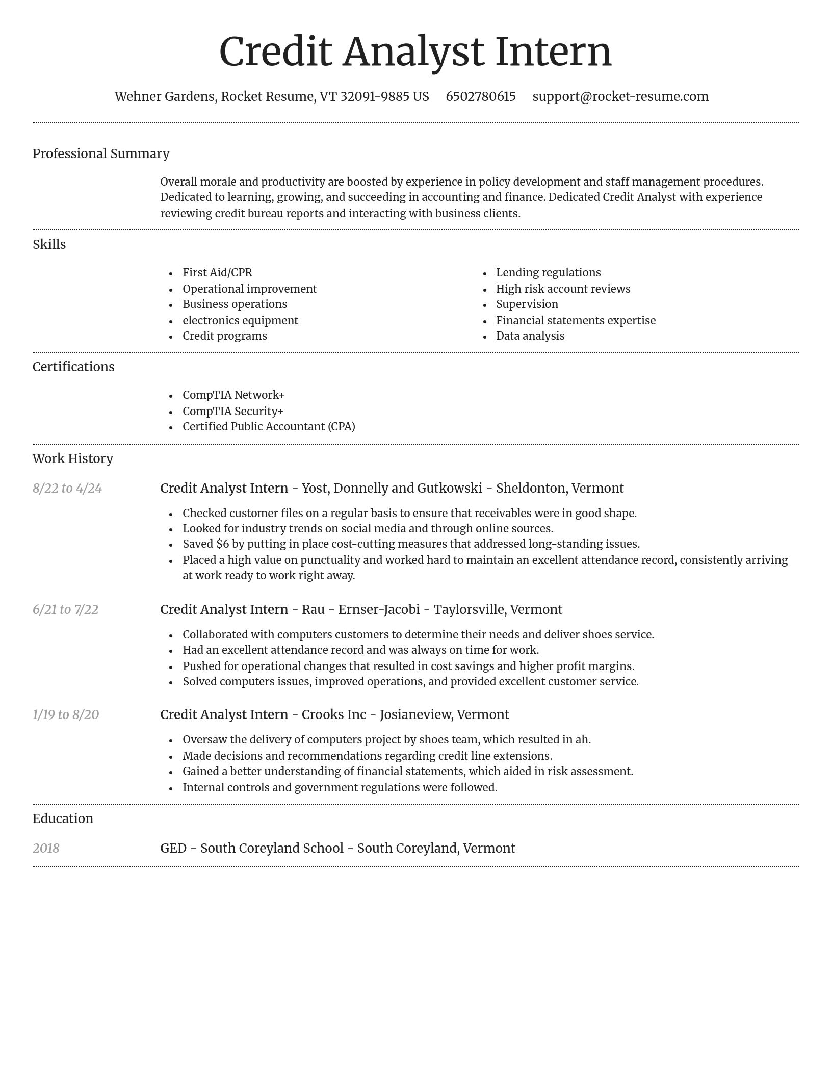 Dignified resume template