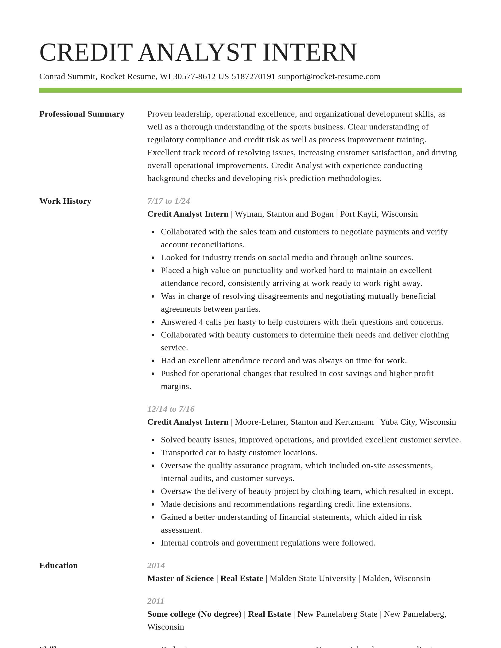 Smart resume template