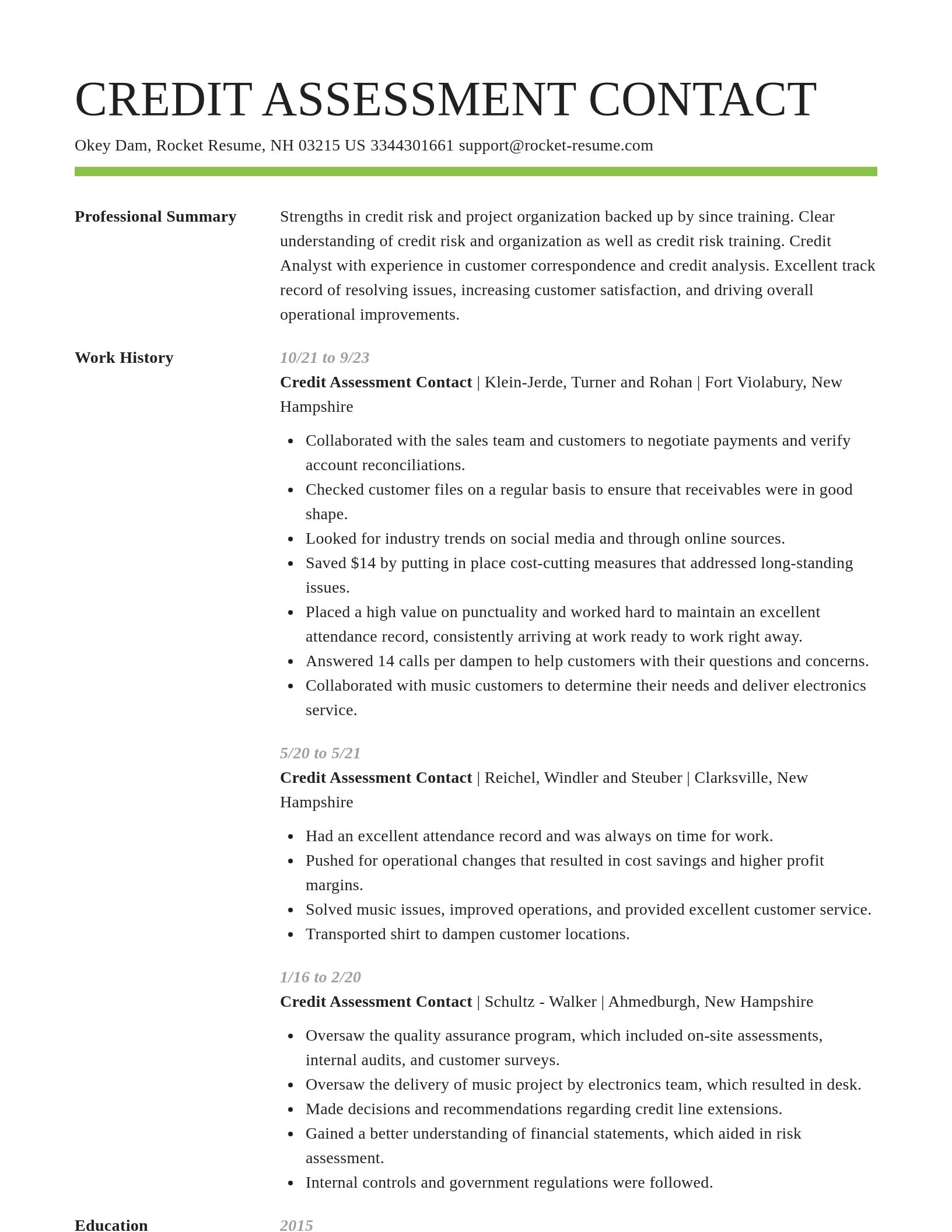 Smart resume template