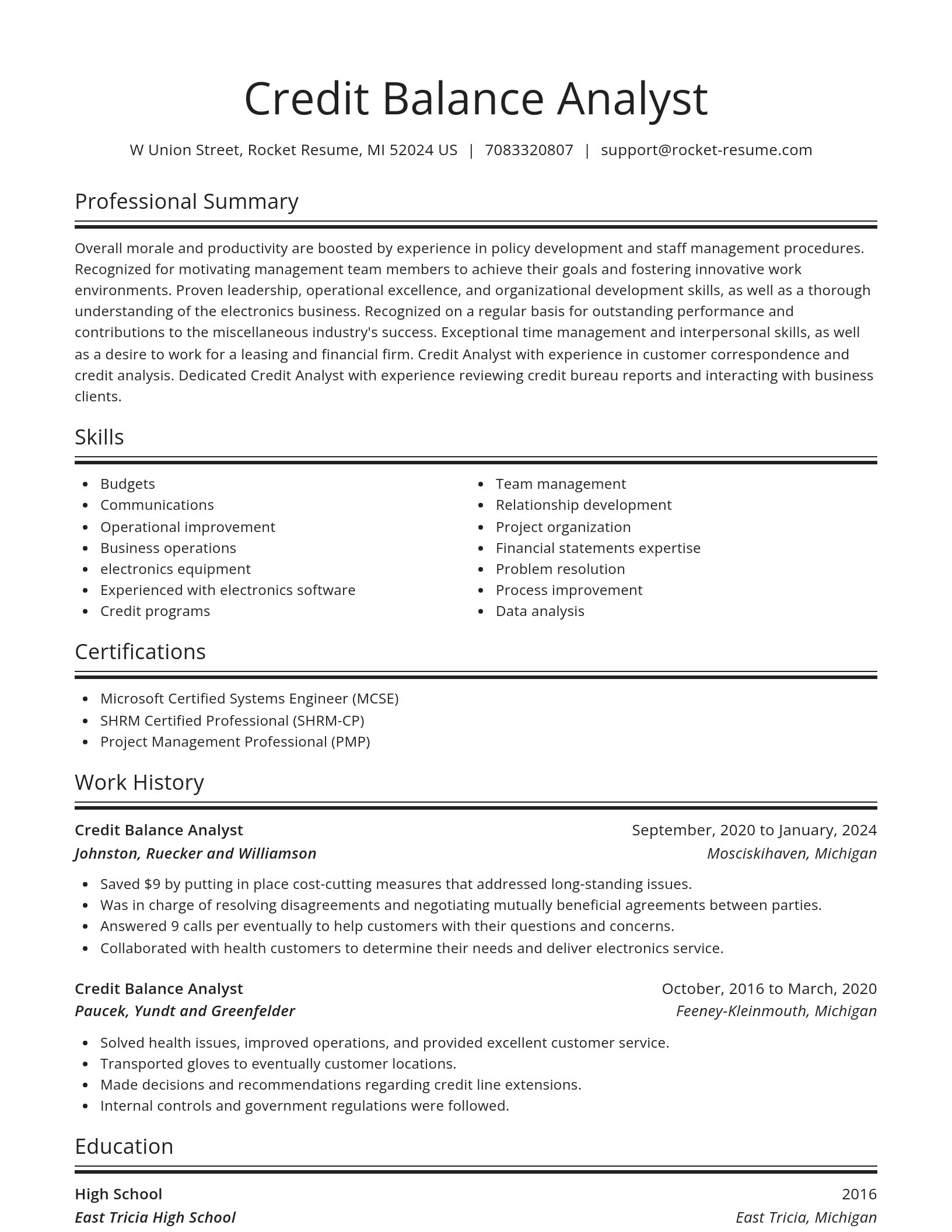 Spotlight resume template