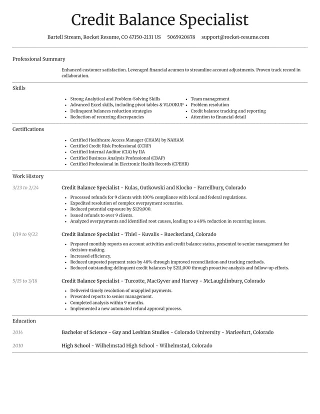 Dignified resume template