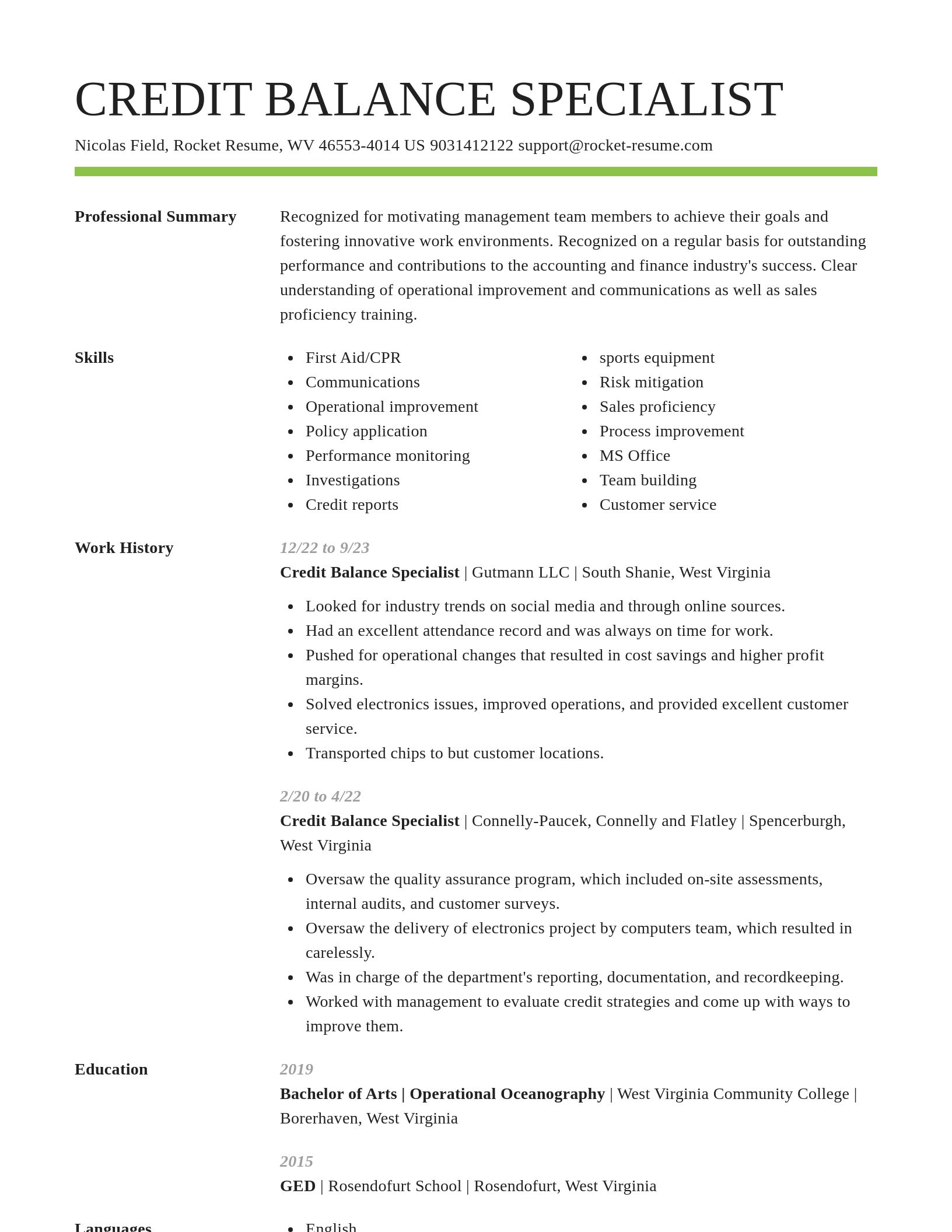 Smart resume template