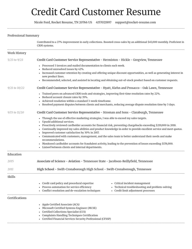 Dignified resume template