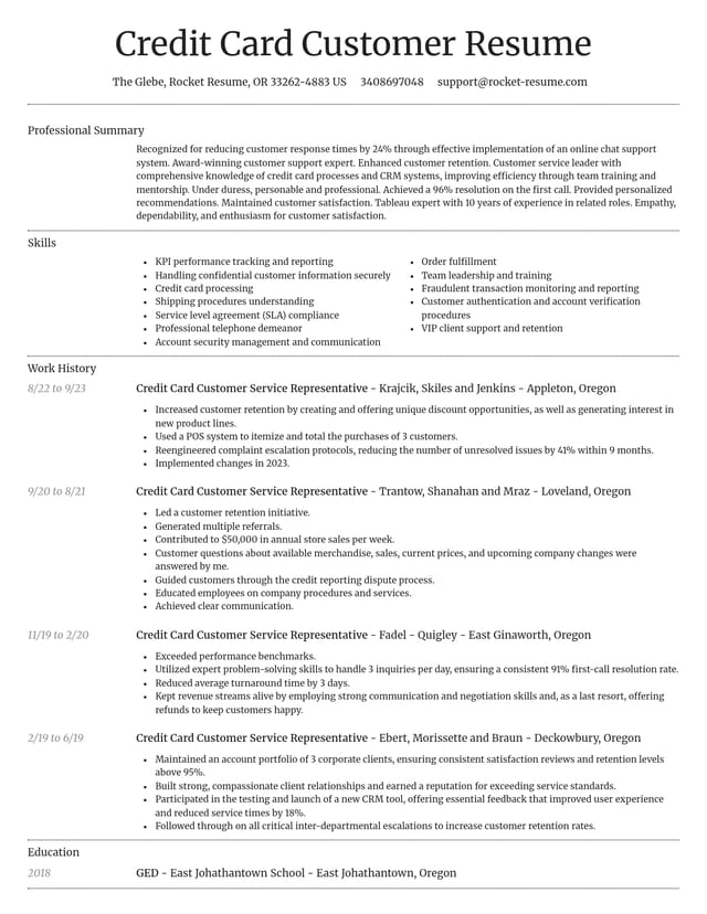Dignified resume template