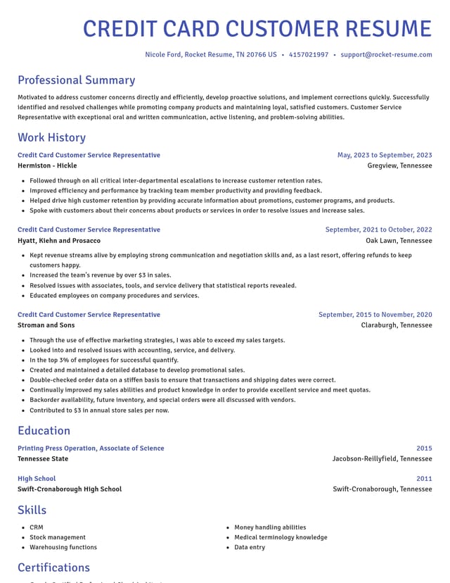 Novel resume template