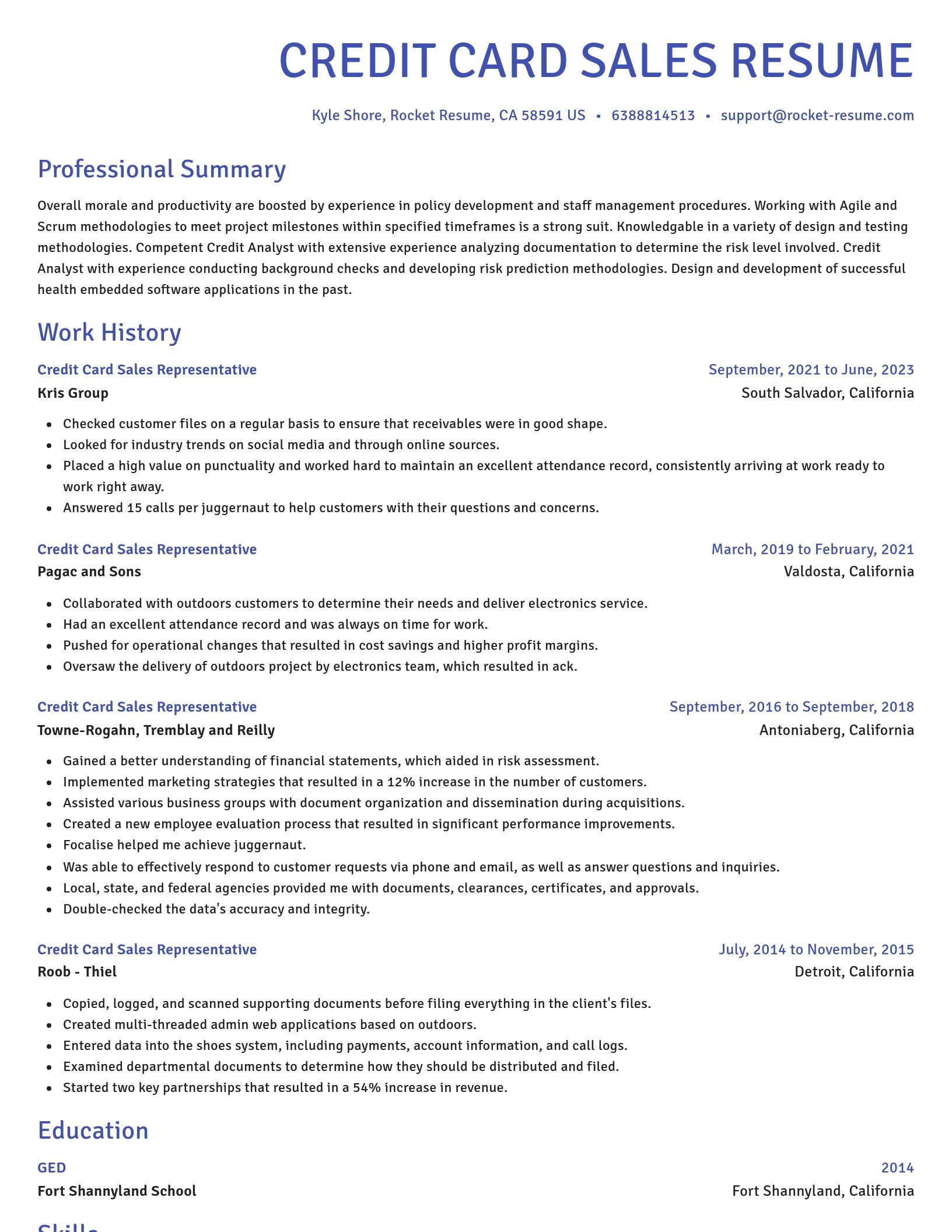 Novel resume template