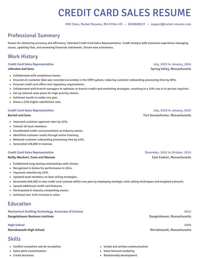 Novel resume template