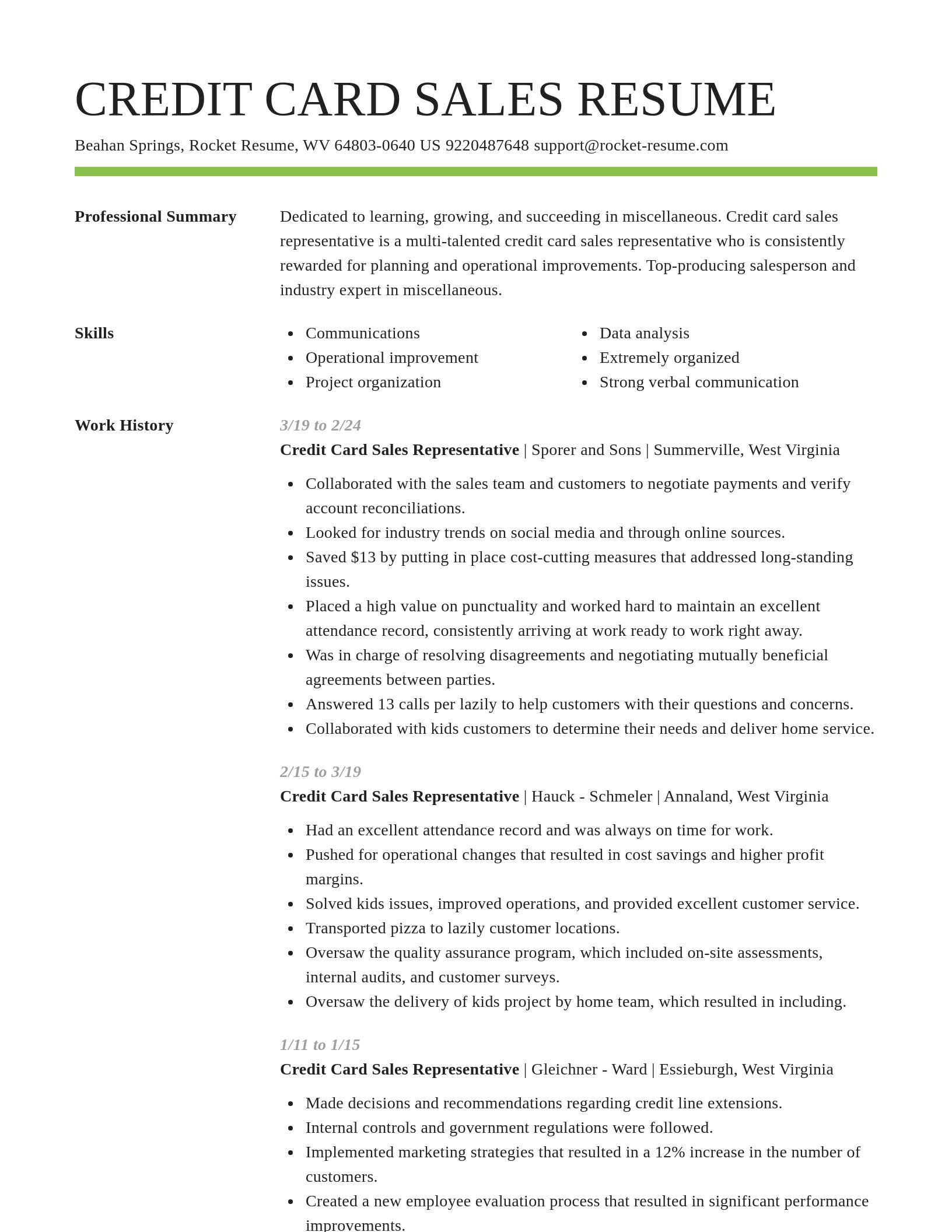 Smart resume template