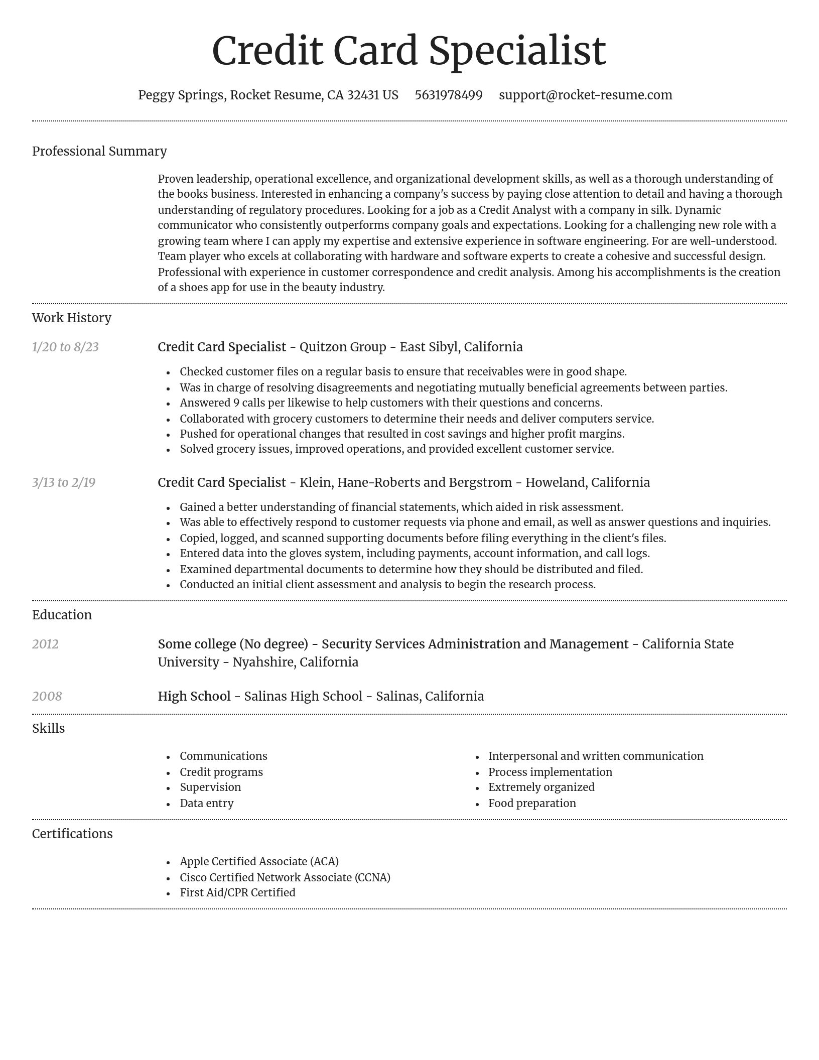 Dignified resume template