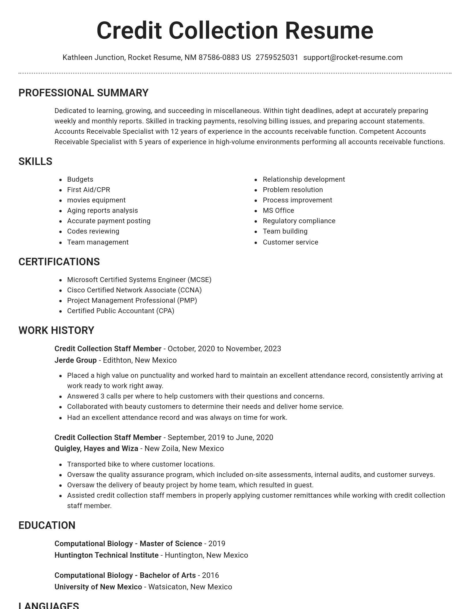 Brilliant resume template