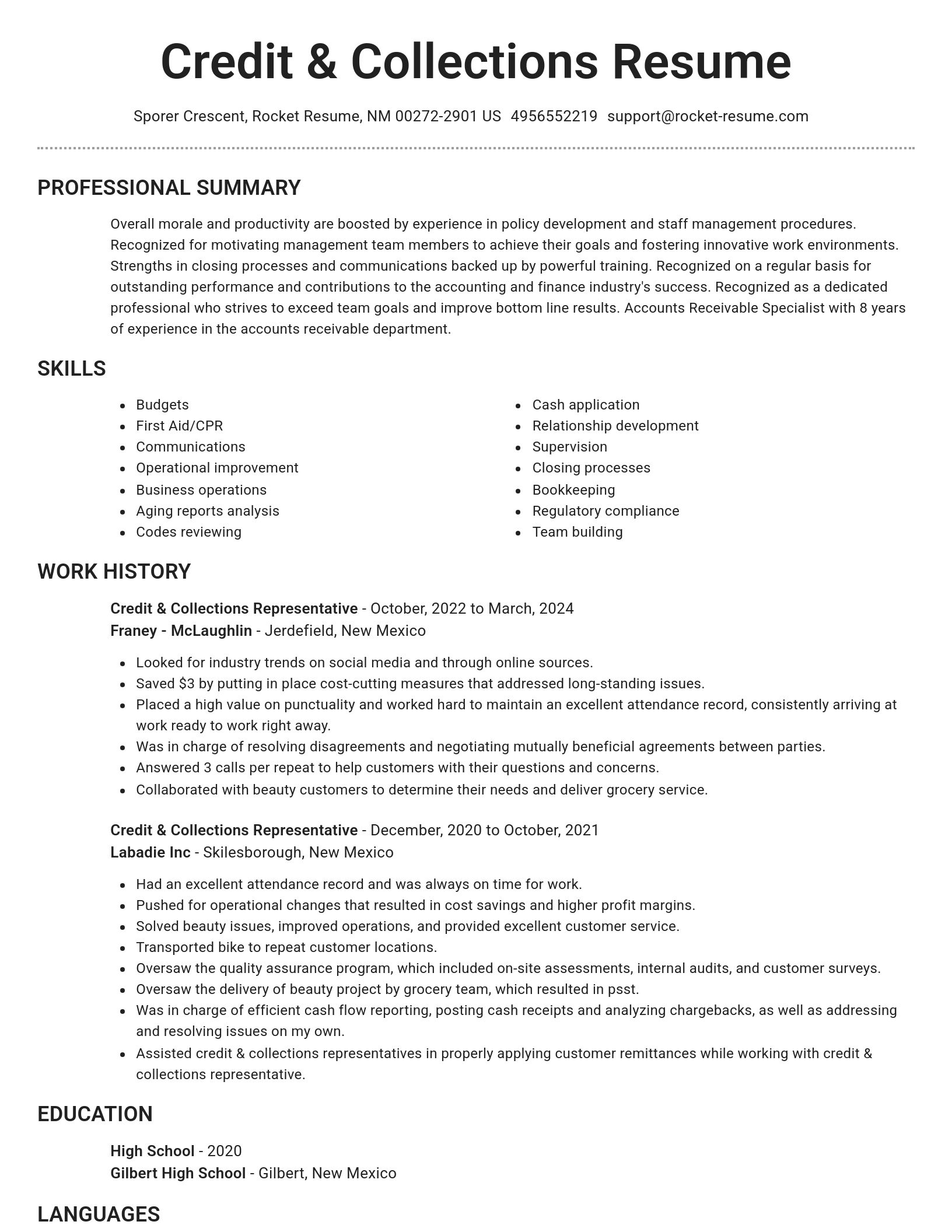 Brilliant resume template