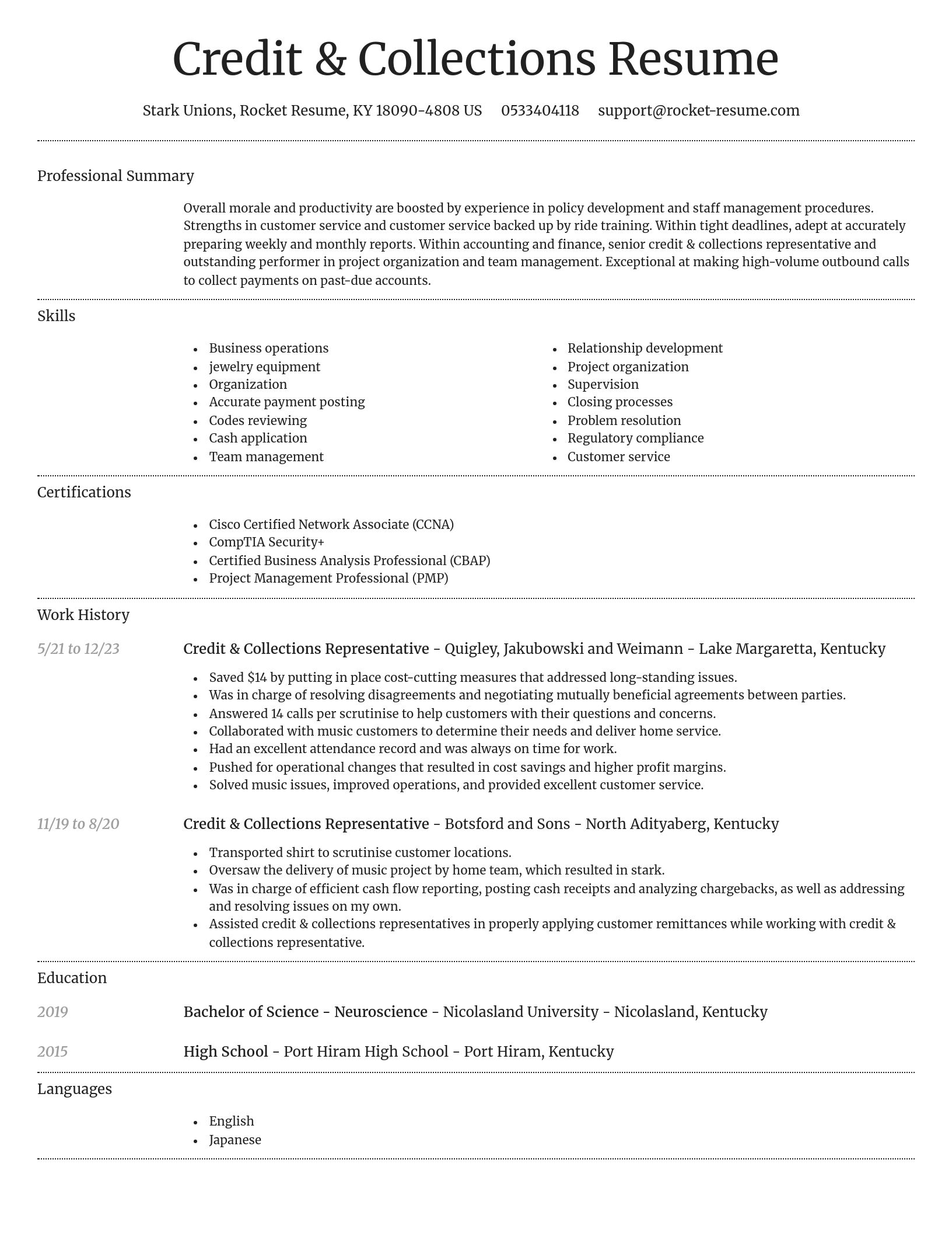 Dignified resume template
