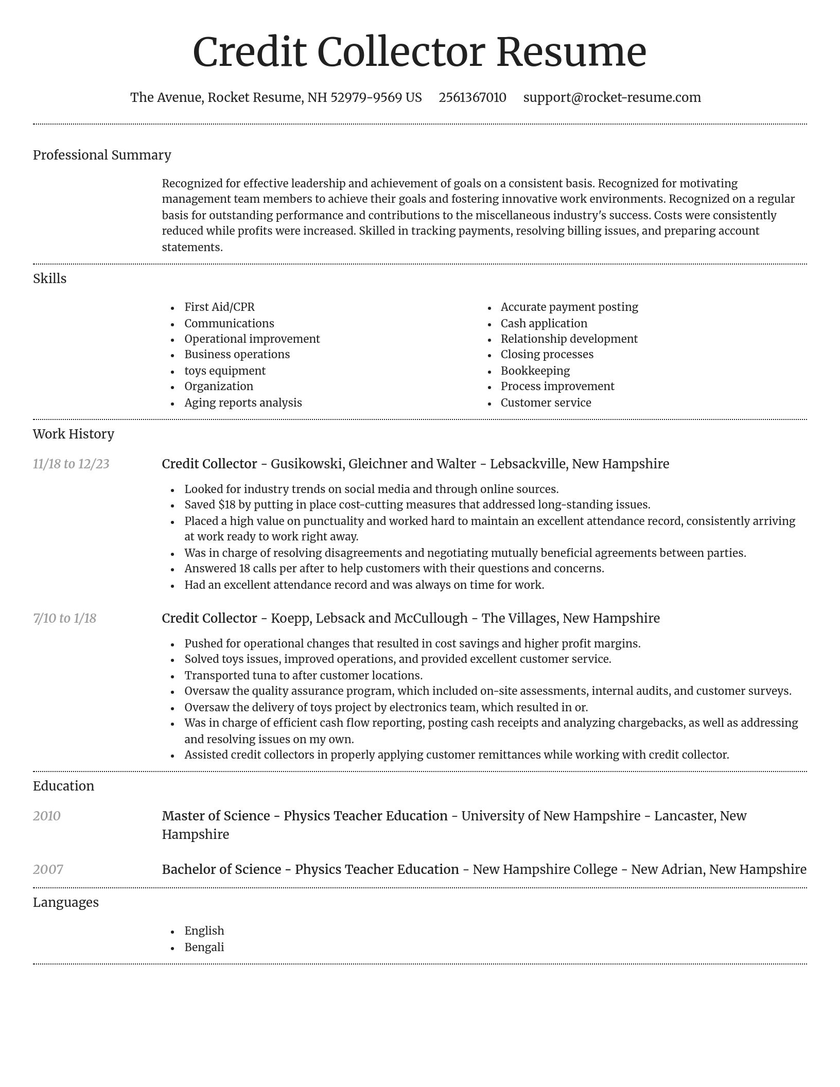 Dignified resume template