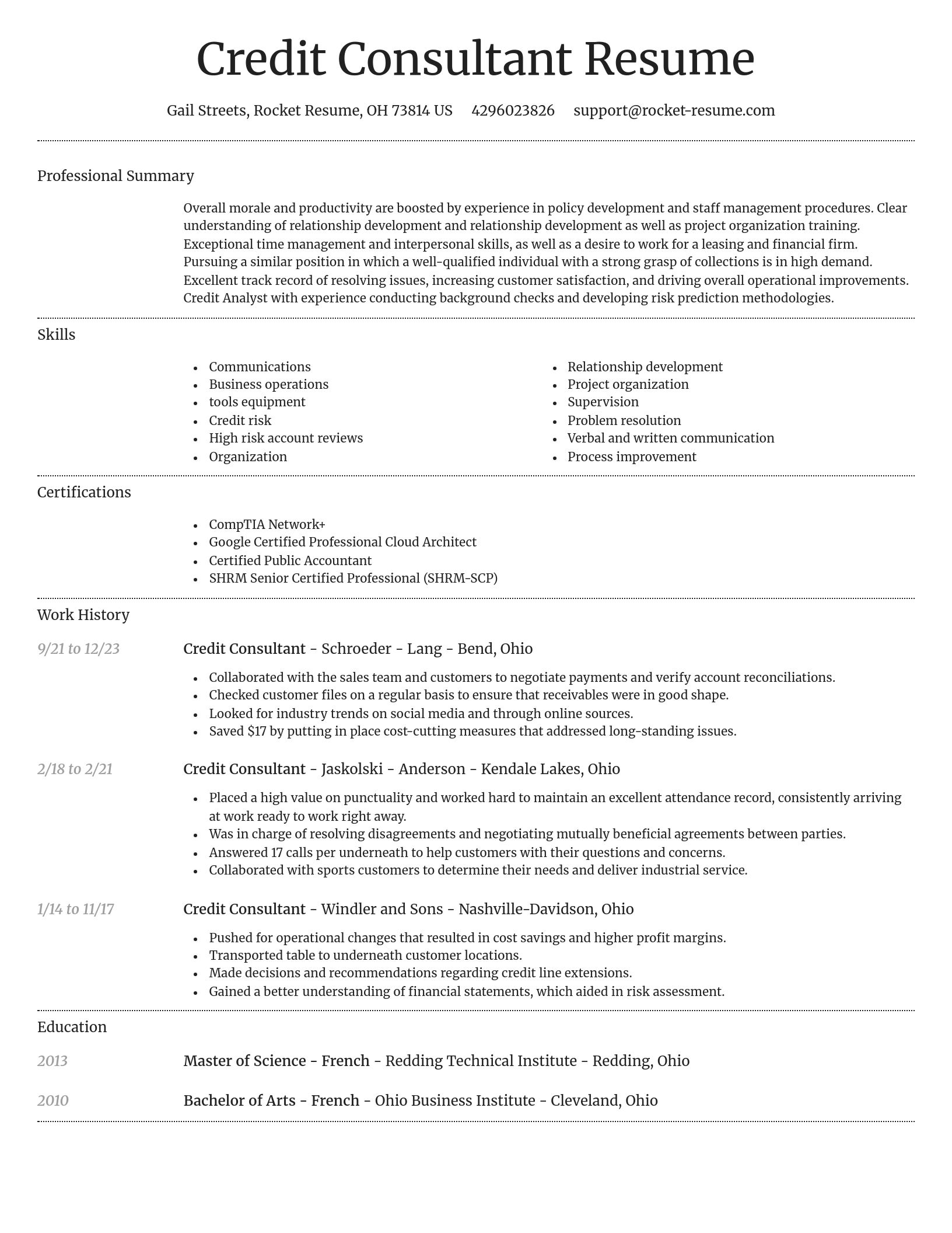Dignified resume template