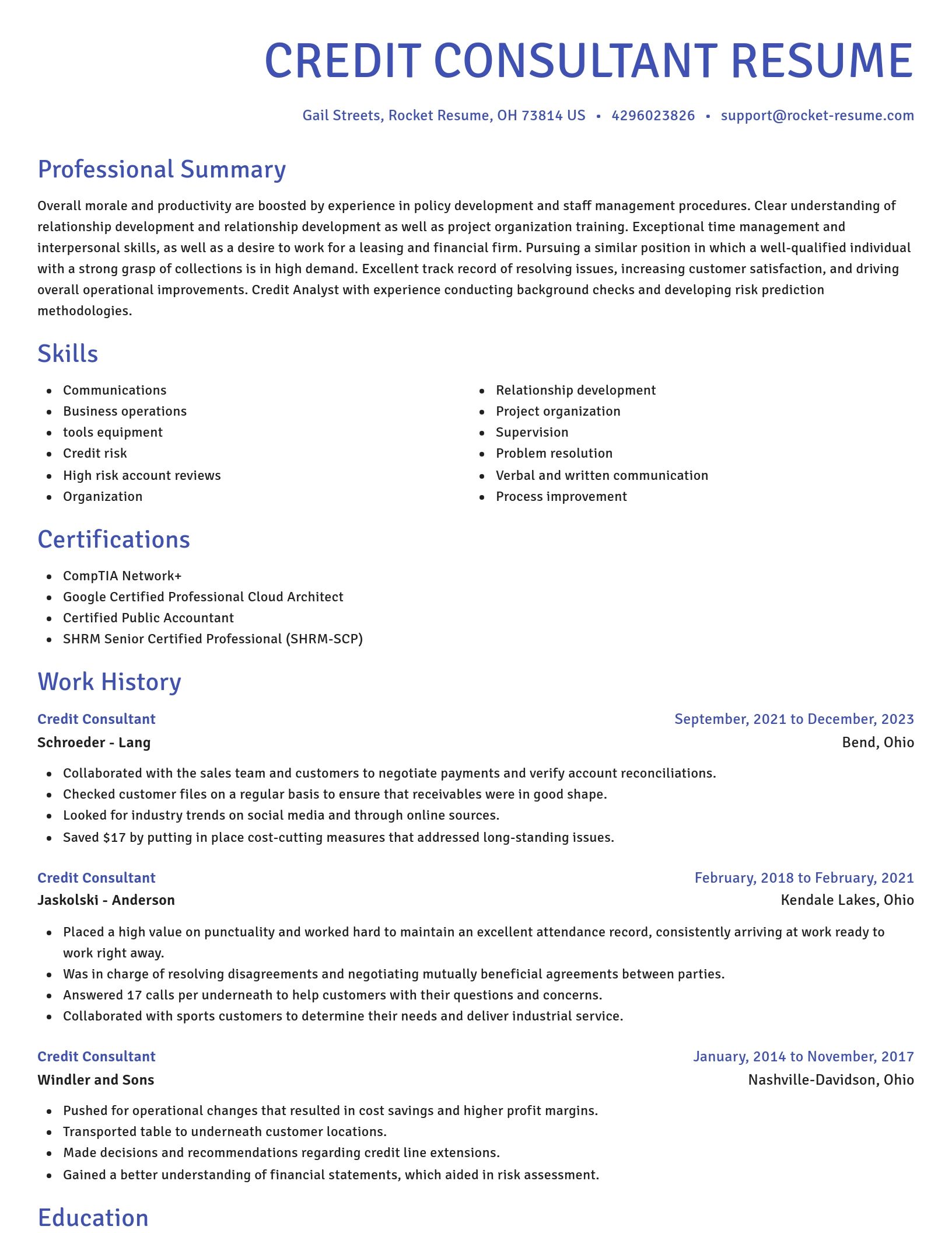 Novel resume template
