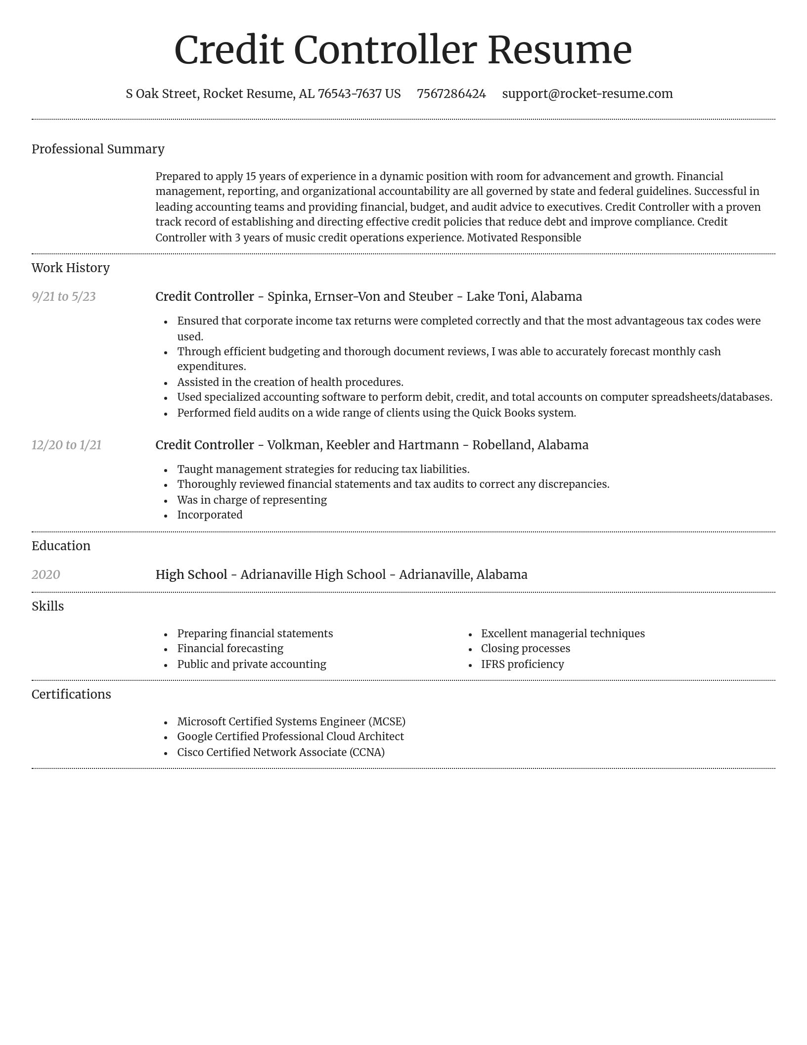 Dignified resume template