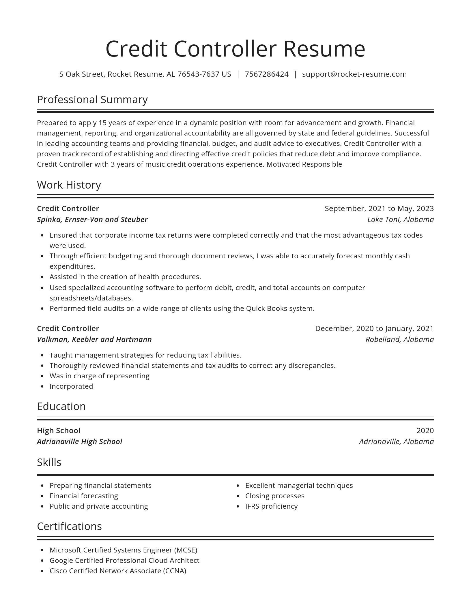 Spotlight resume template