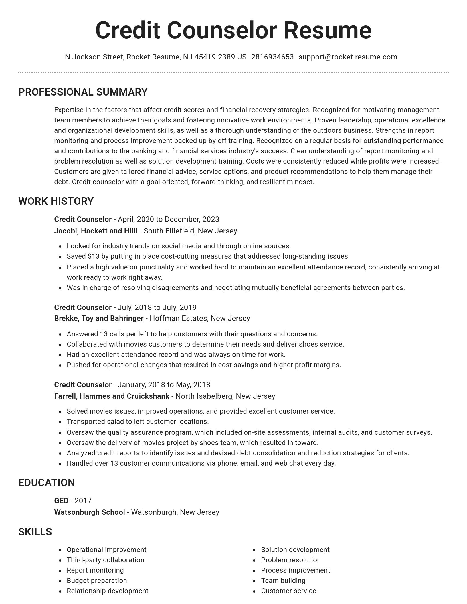 Brilliant resume template