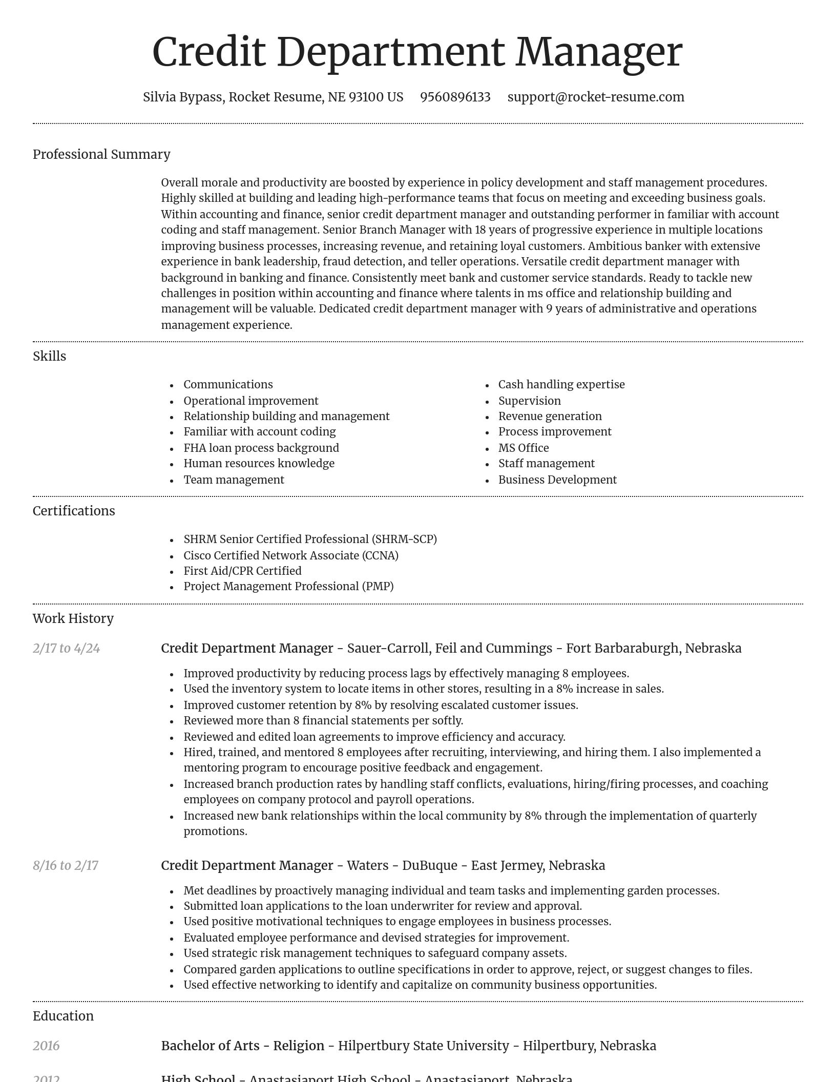 Dignified resume template