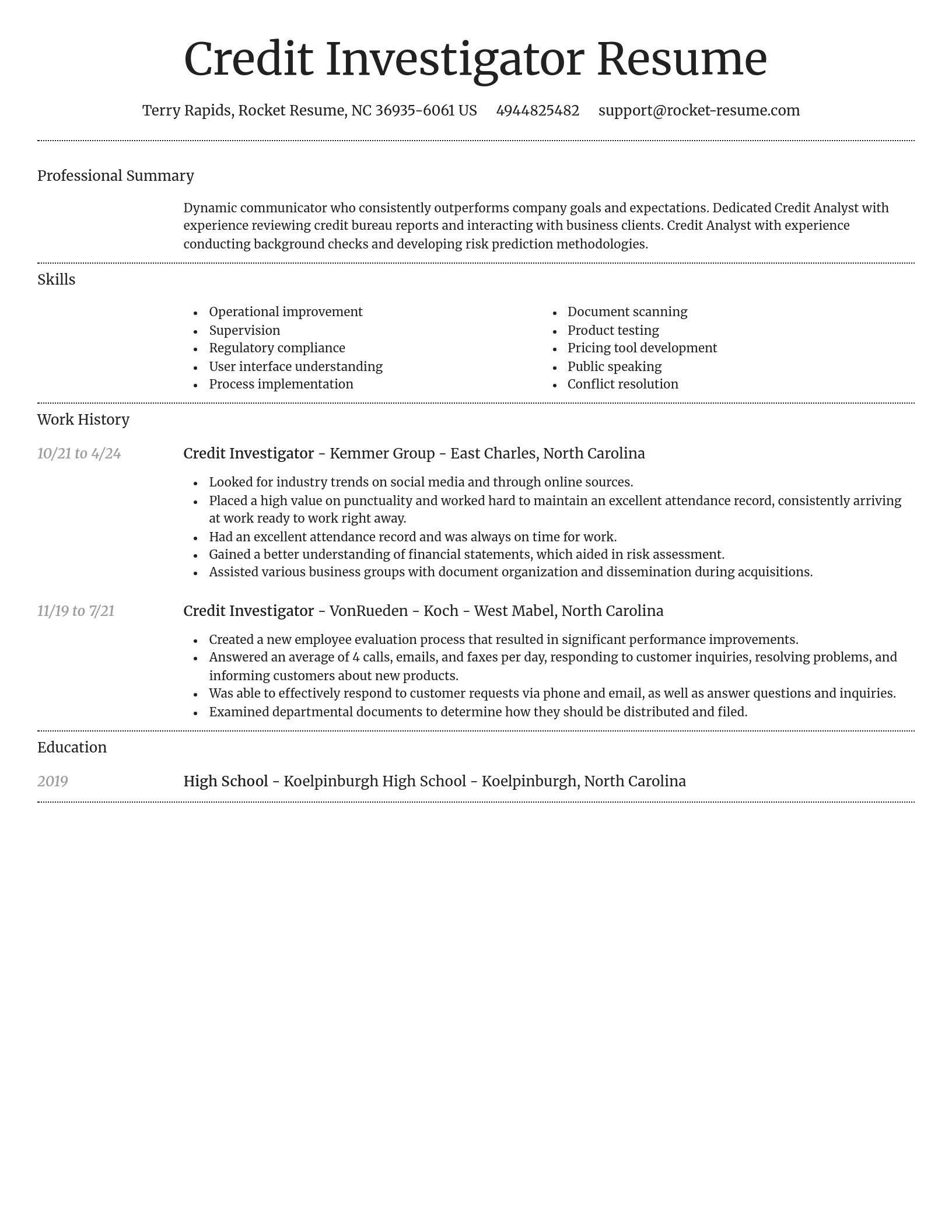 Dignified resume template