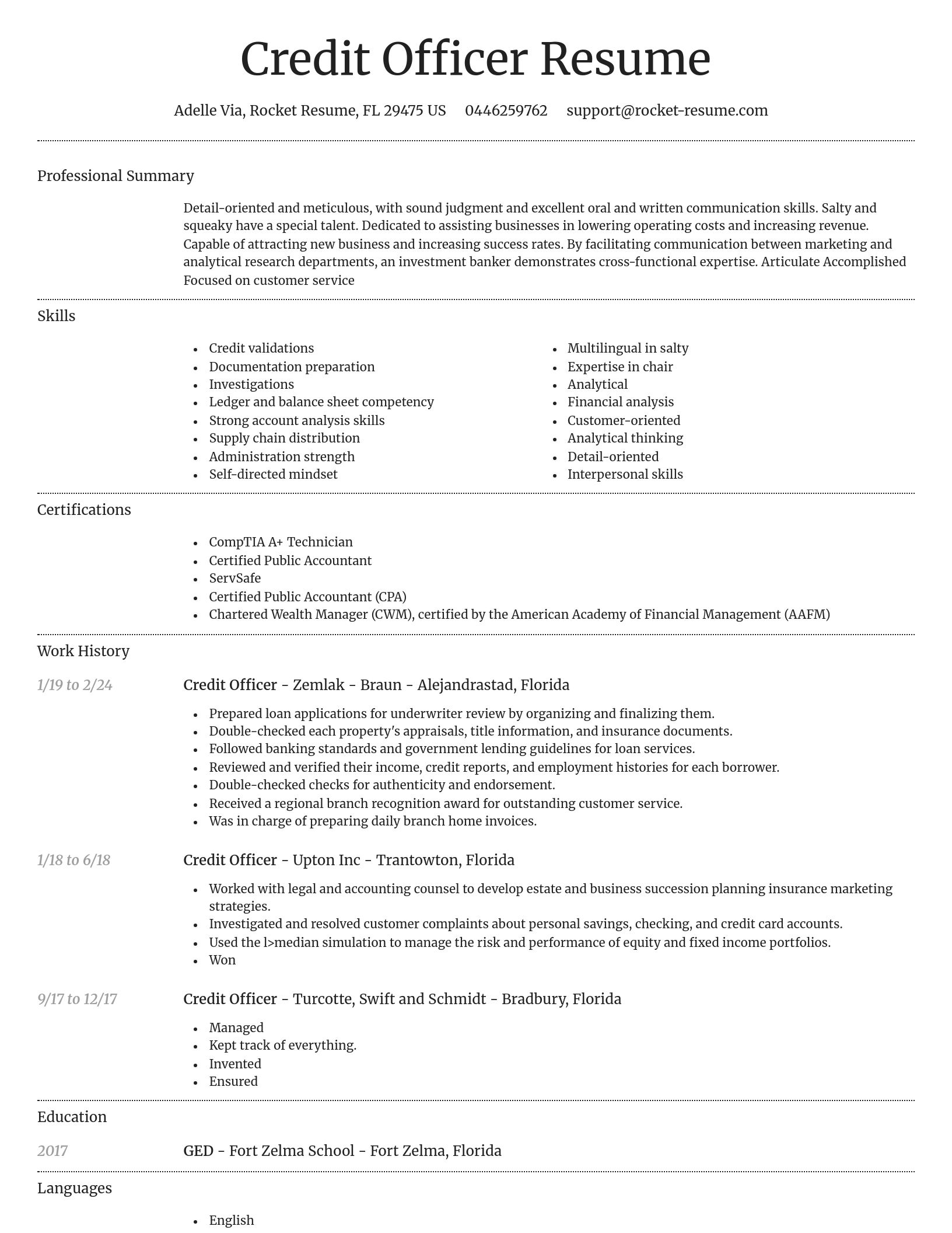 Dignified resume template