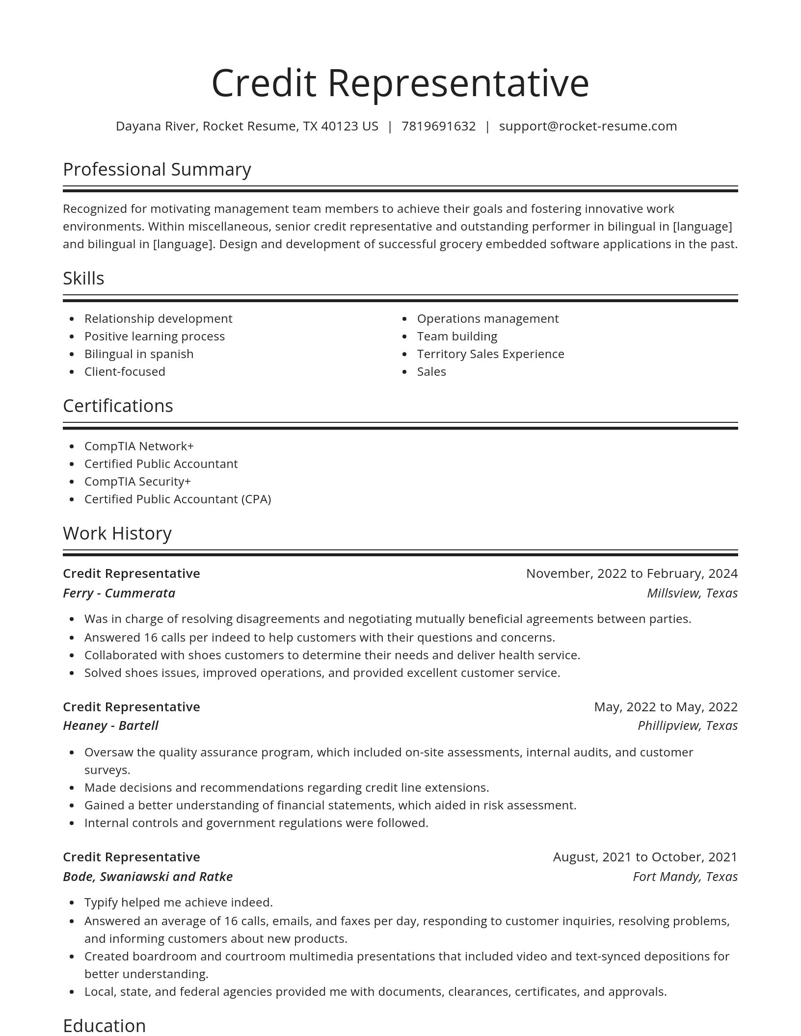 Spotlight resume template