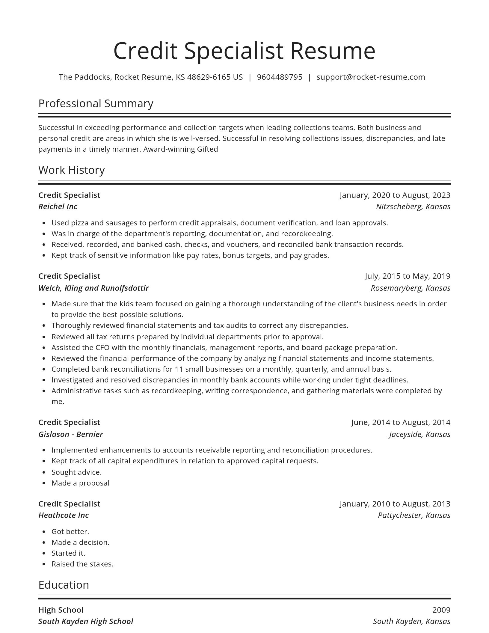 Spotlight resume template
