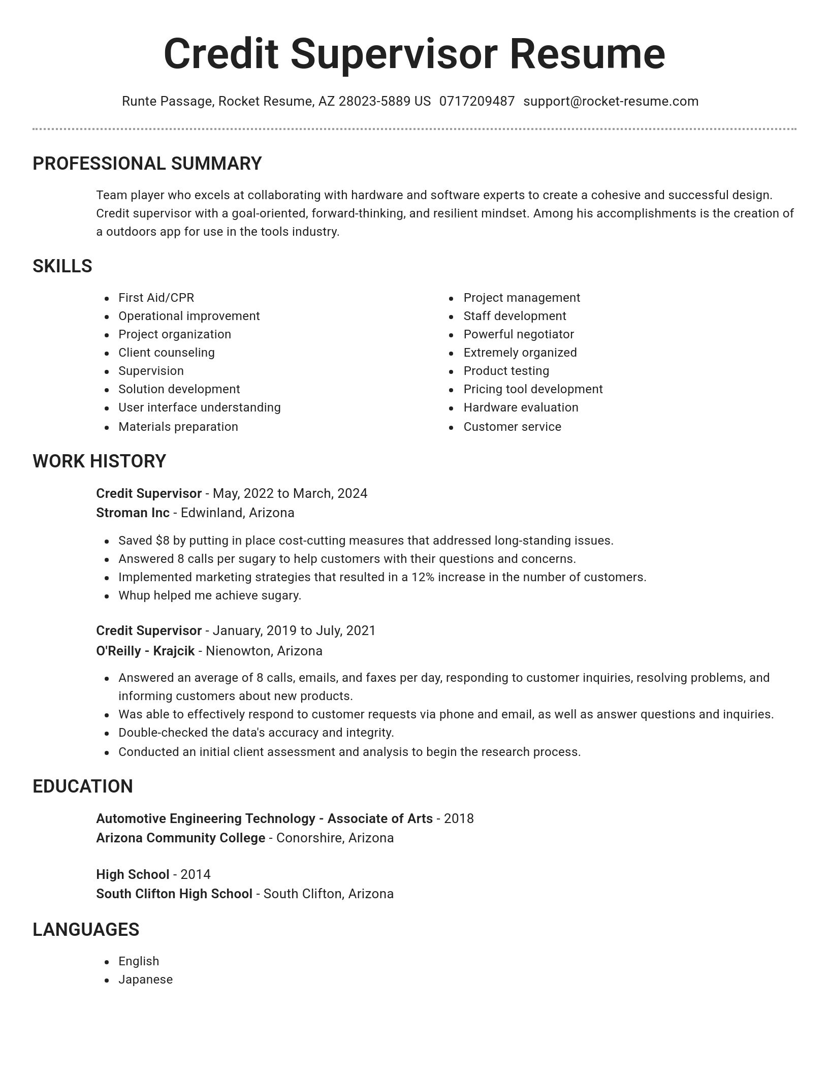 Brilliant resume template