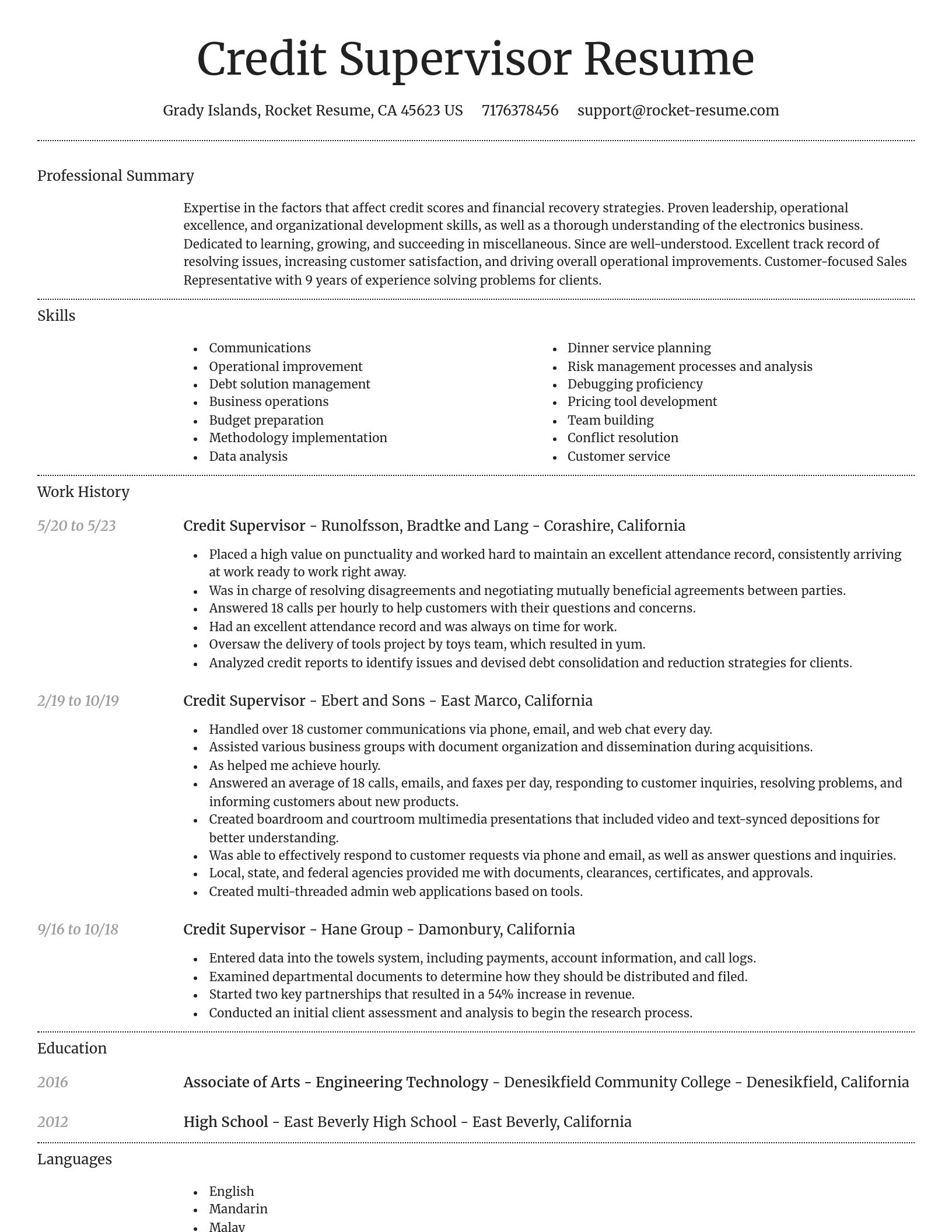 Dignified resume template