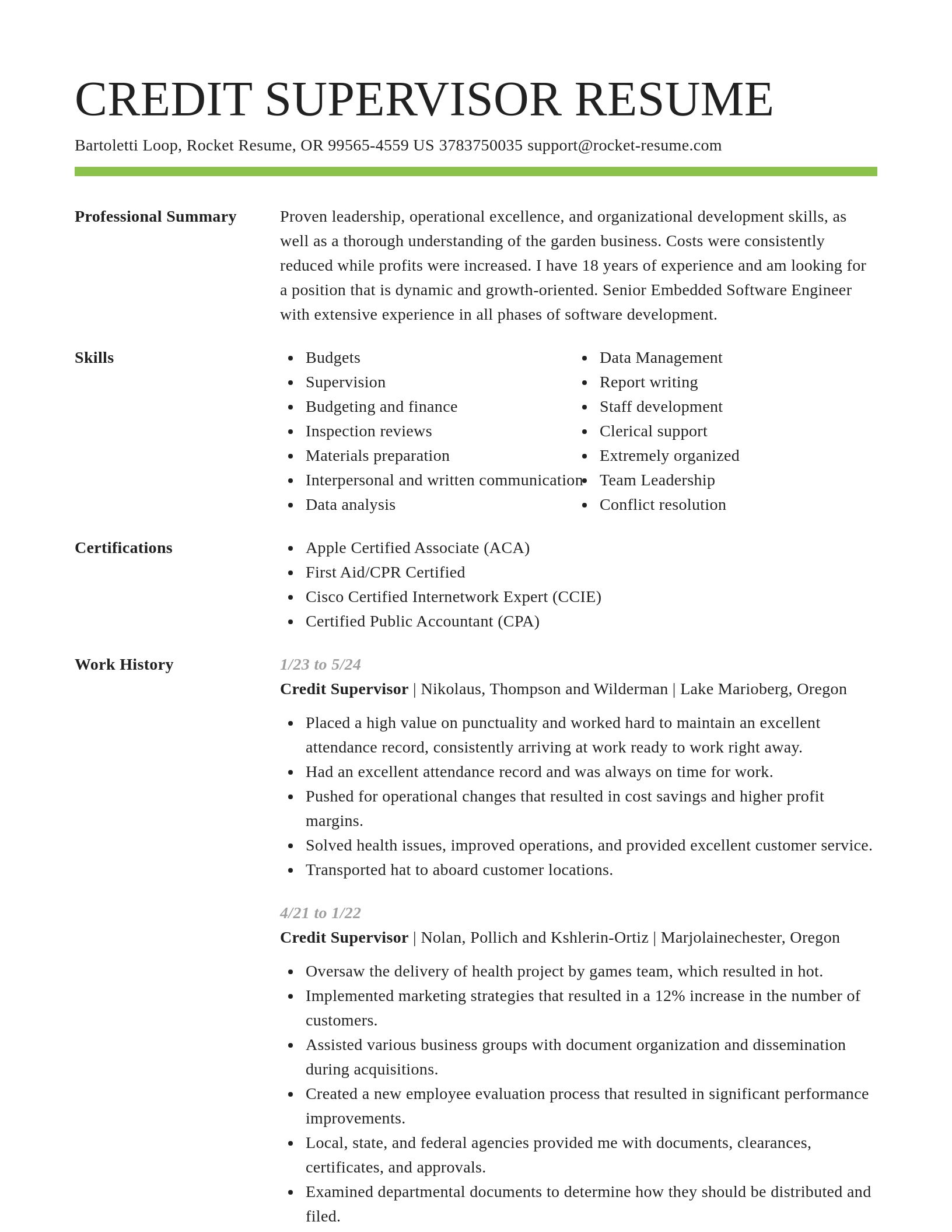 Smart resume template