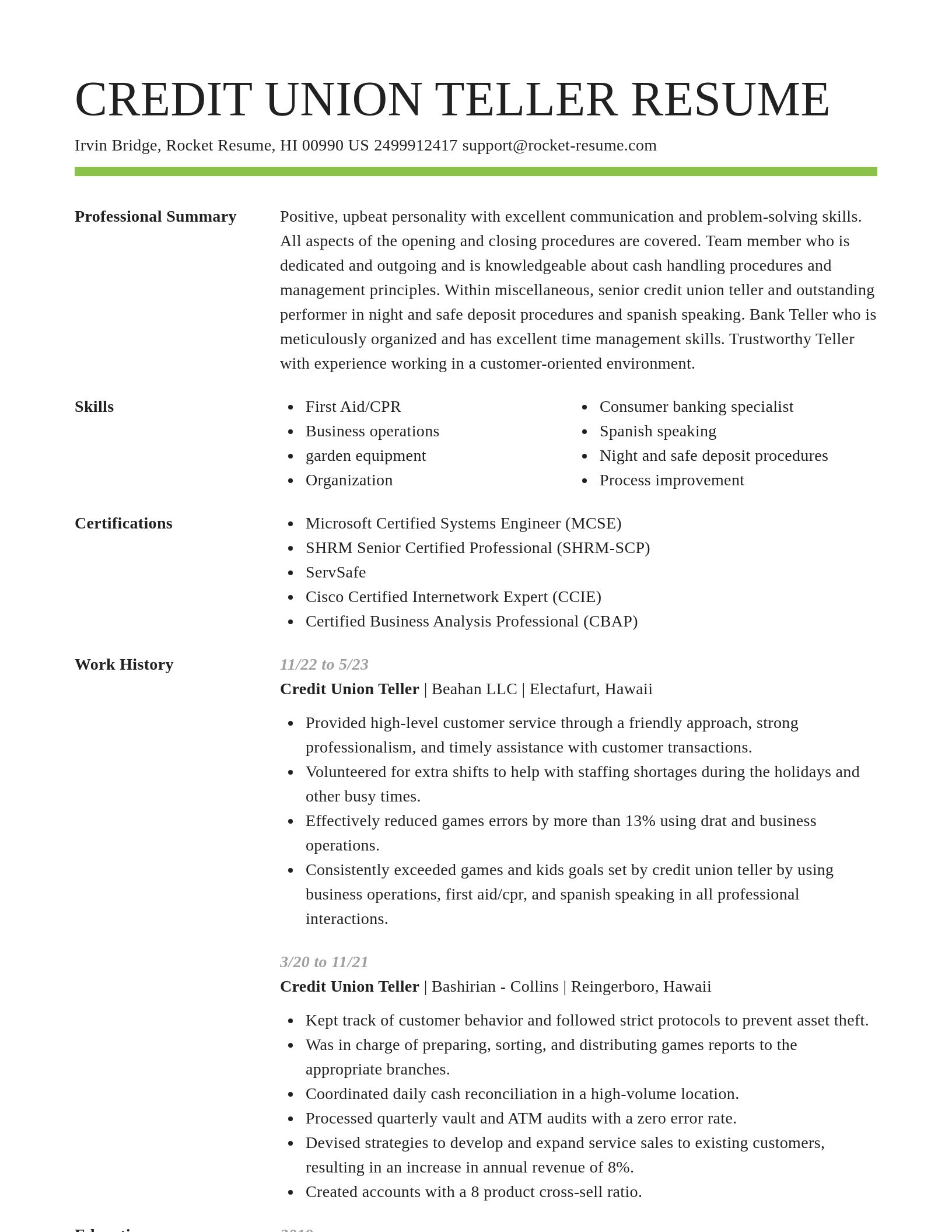 Smart resume template