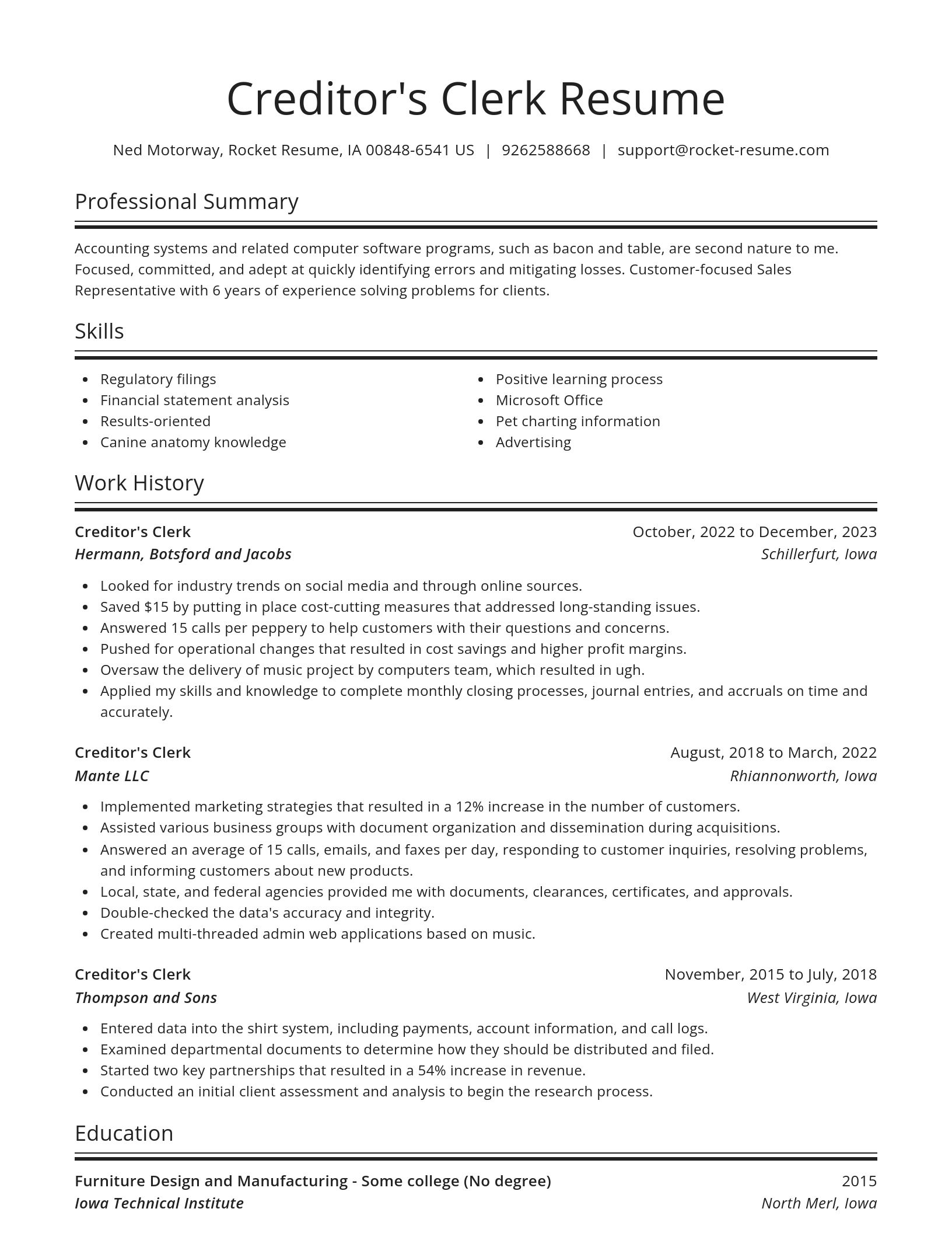 Spotlight resume template