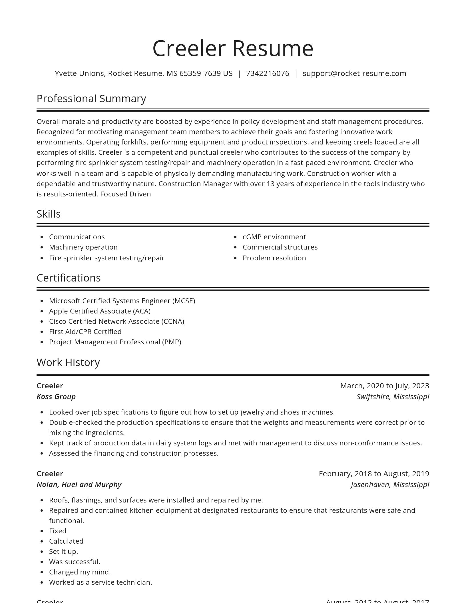 Spotlight resume template